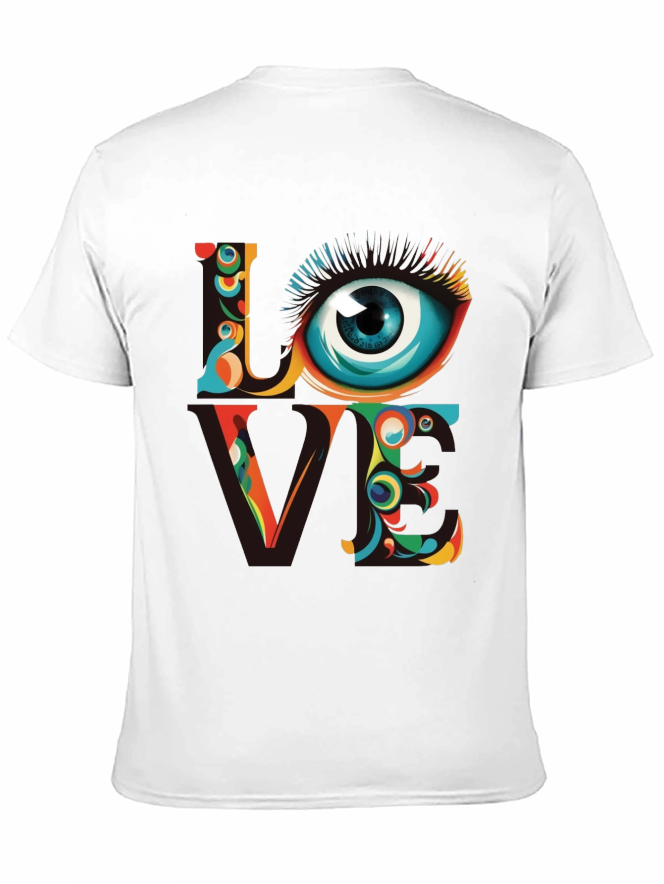 Psychedelic Love Eye Graphic Tee - Unique Art Shirt