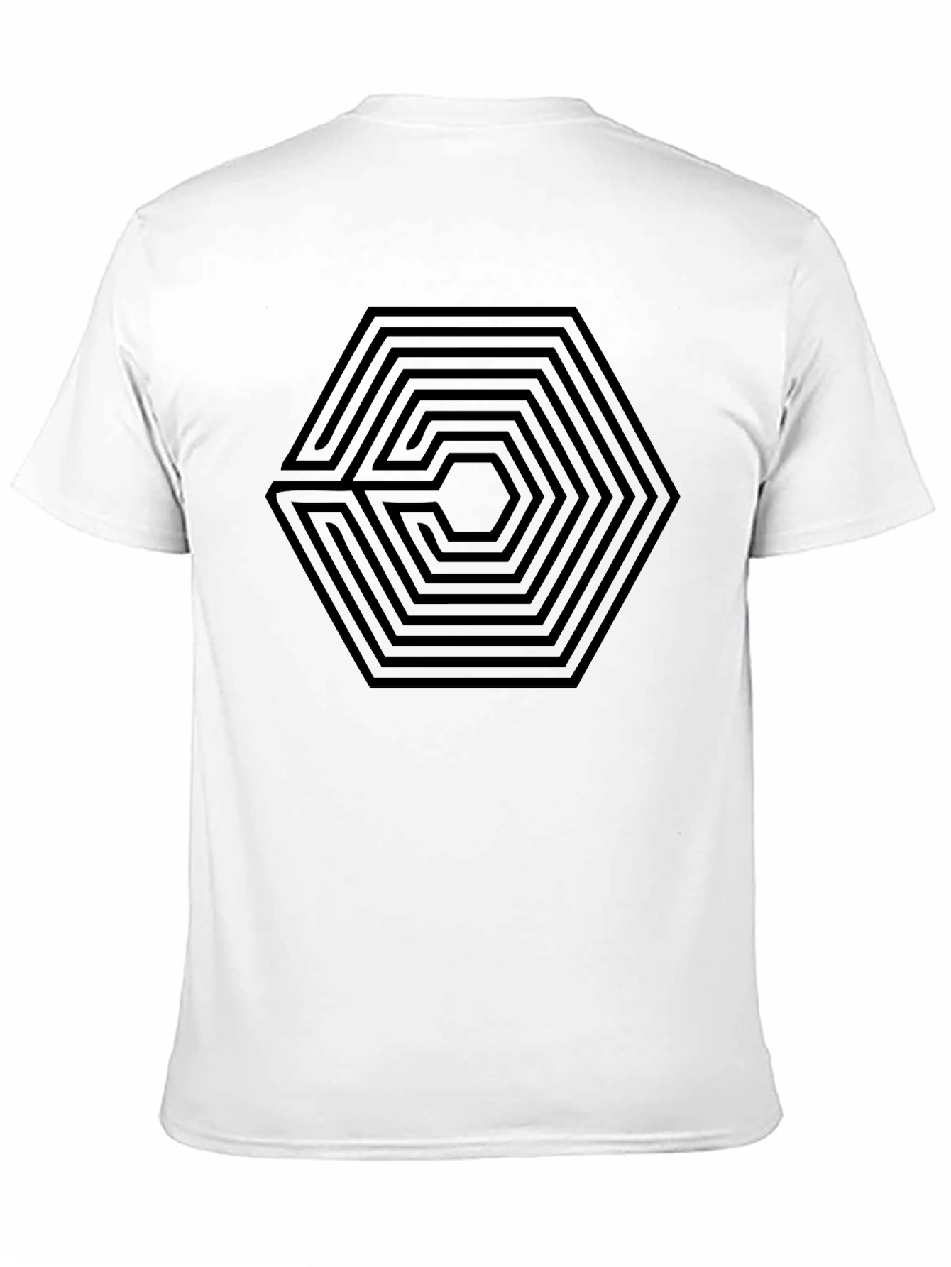 Hexagon Maze Graphic Tee - Black