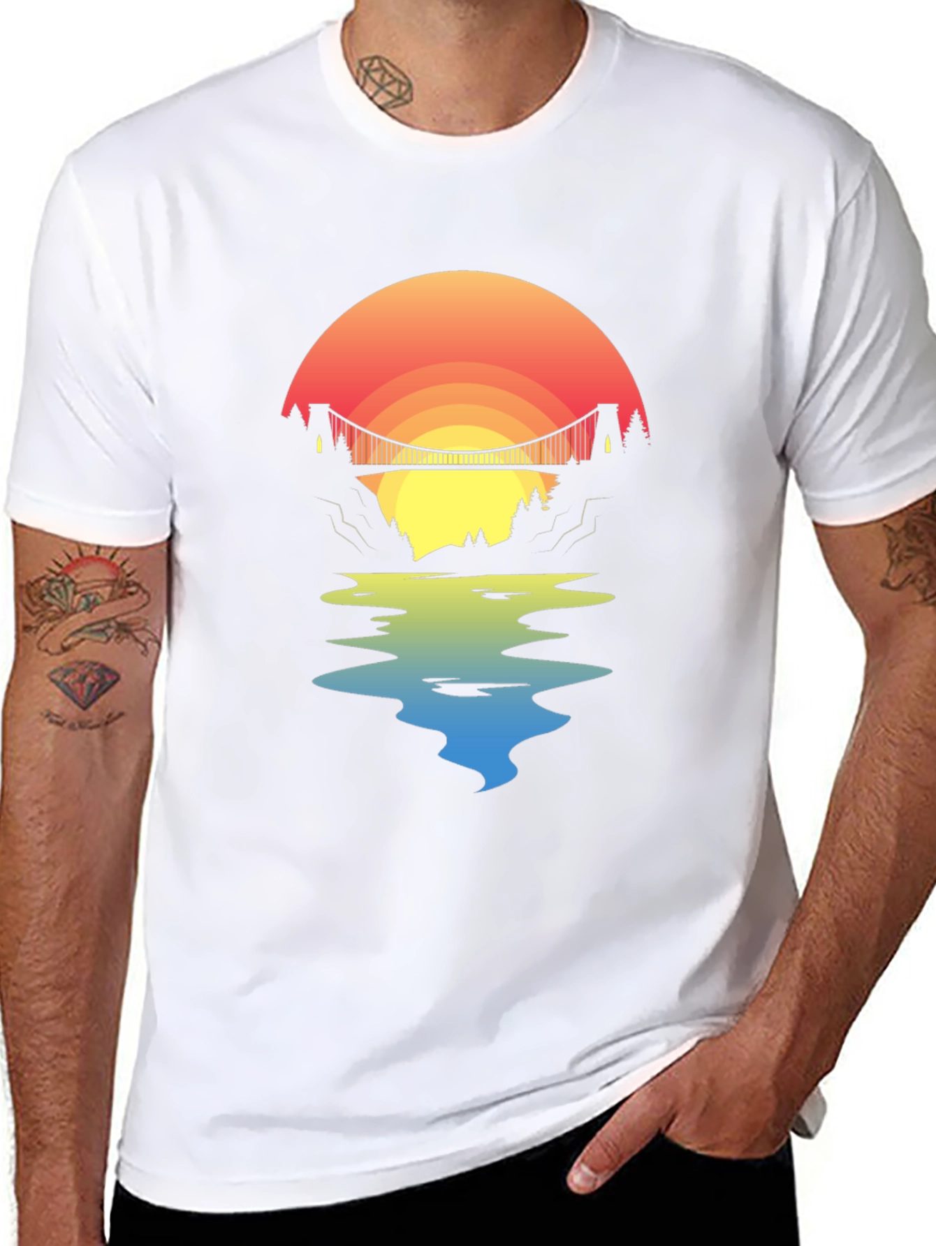 Sunset Bridge Graphic Tee - Black