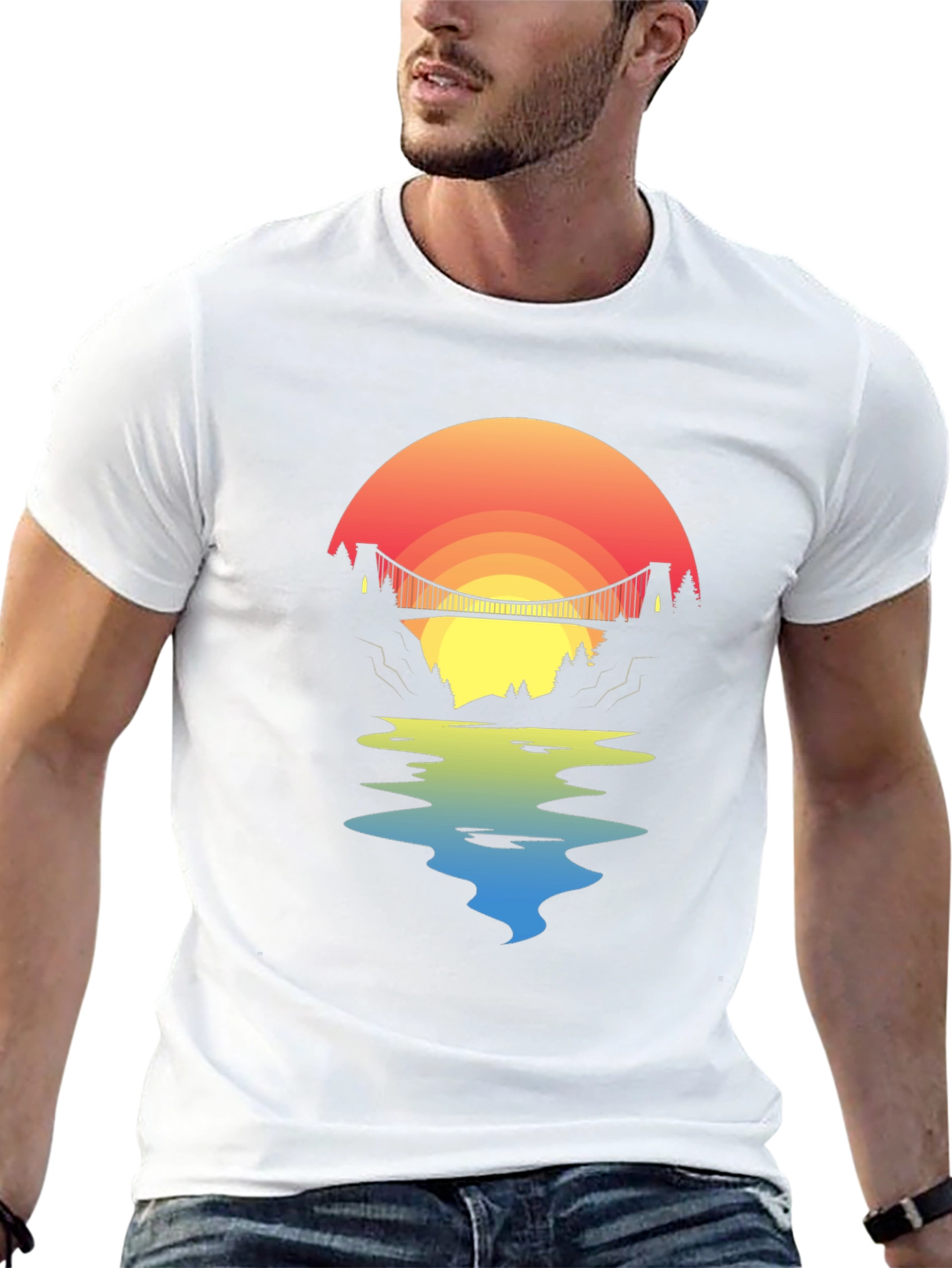 Sunset Bridge Graphic Tee - Black