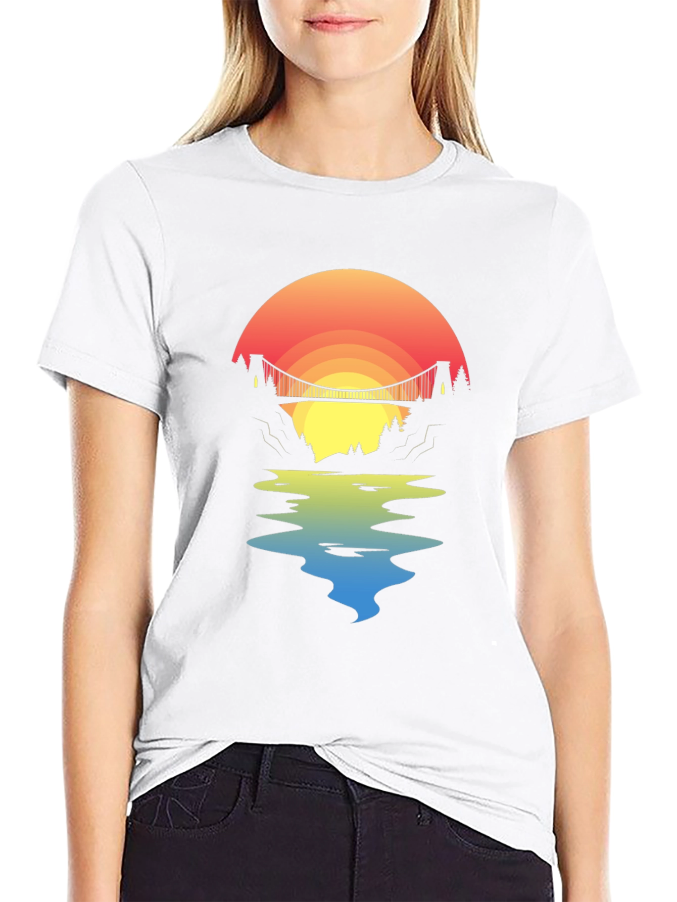 Sunset Bridge Graphic Tee - Black