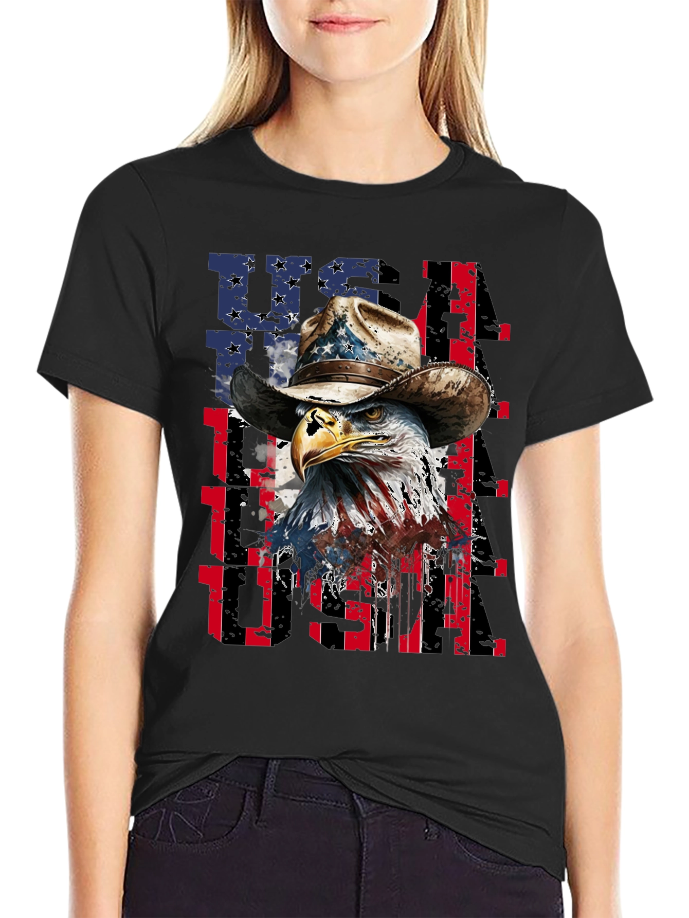 Patriotic Eagle USA Graphic Tee