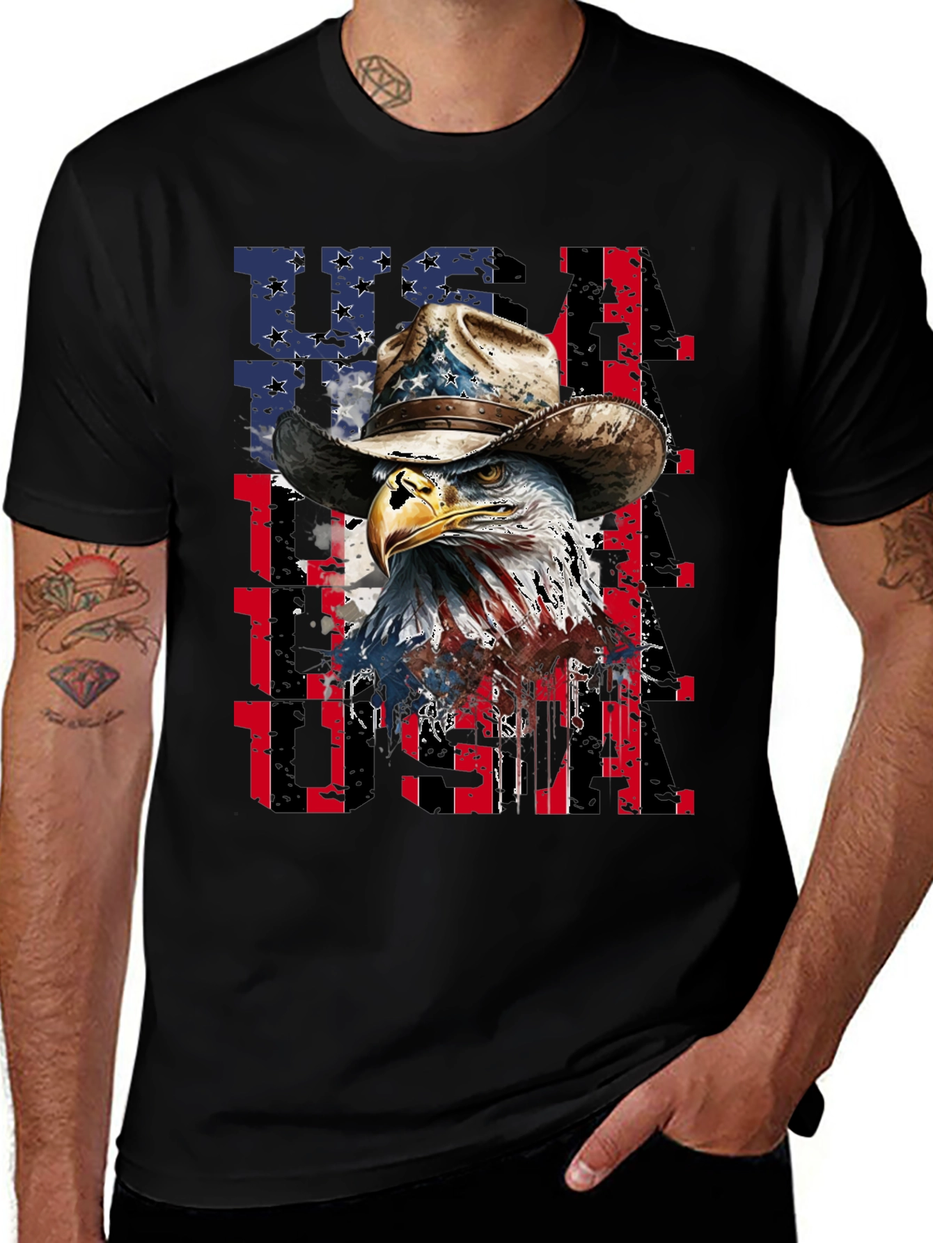 Patriotic Eagle USA Graphic Tee