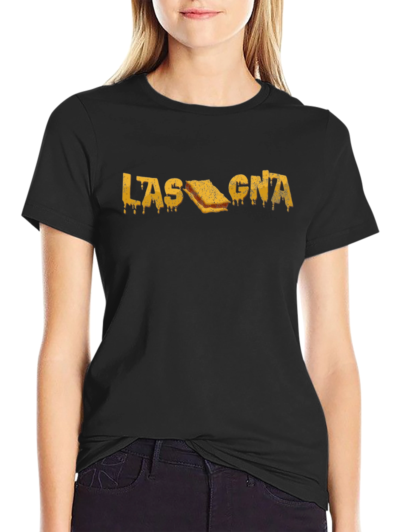 Lasagna Graphic Tee - Black Comfort Fit Shirt