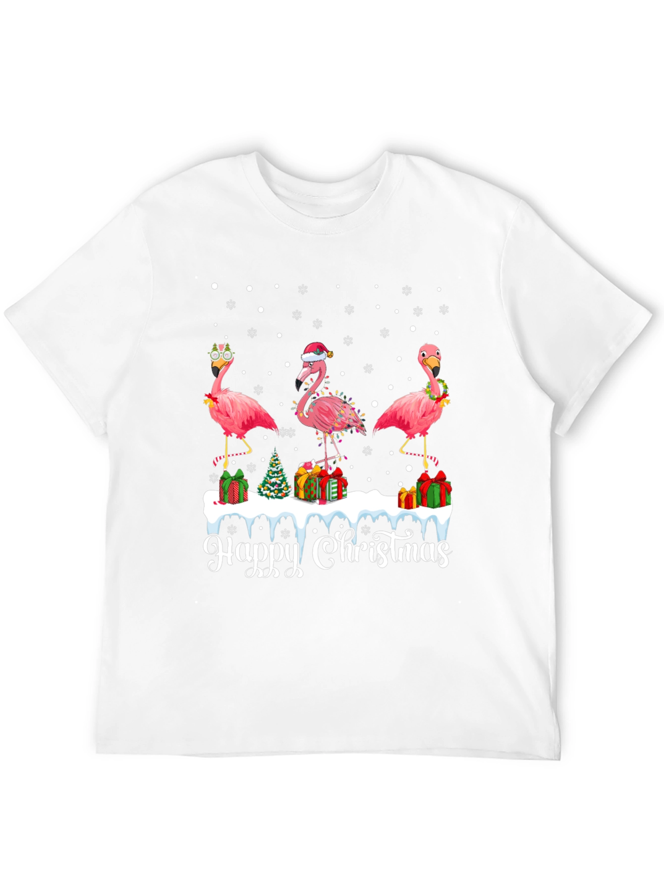 Festive Flamingo Christmas T-Shirt