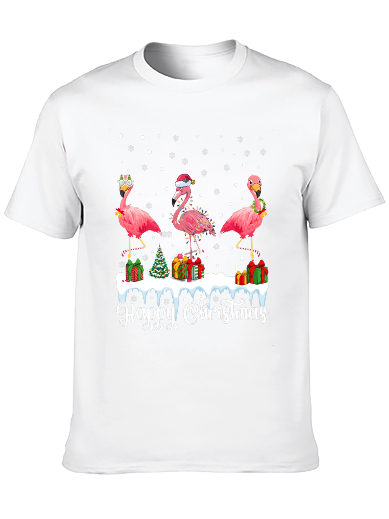 Festive Flamingo Christmas T-Shirt