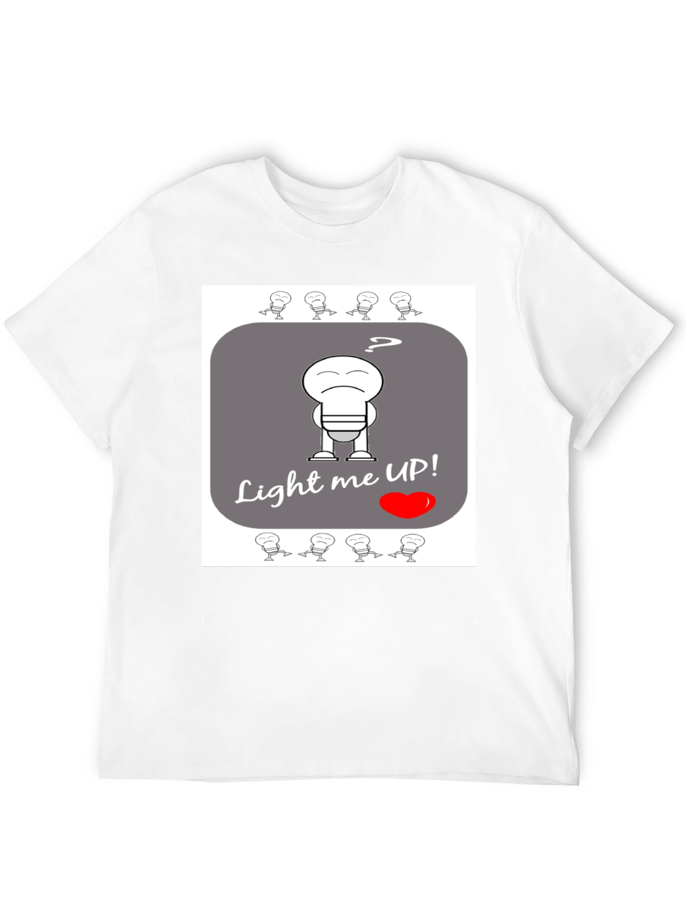 Humorous Light Me Up! Graphic T-Shirt - Black