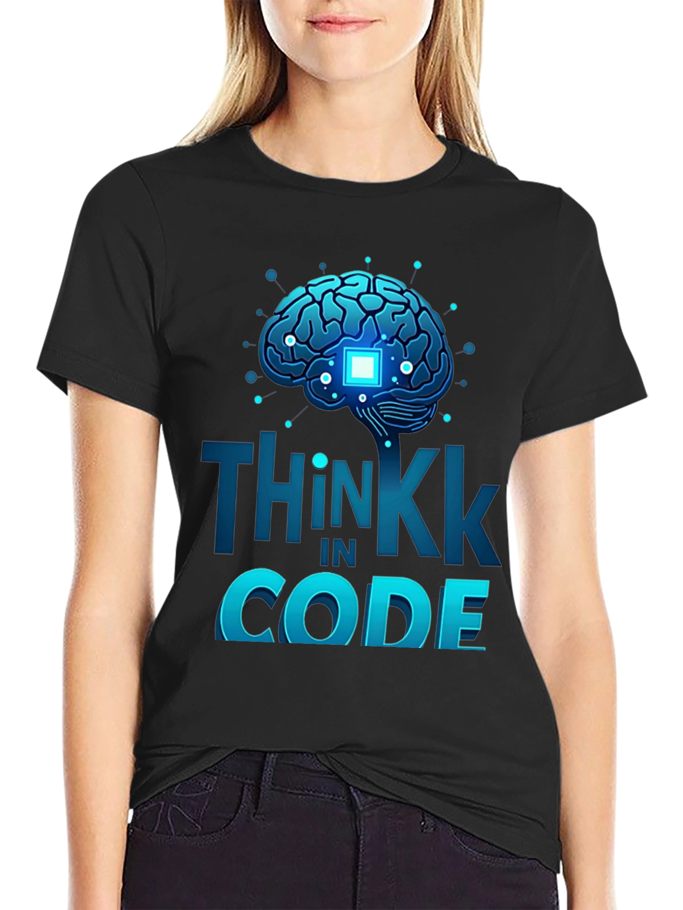 Think in Code Brain T-Shirt Programmer Tee