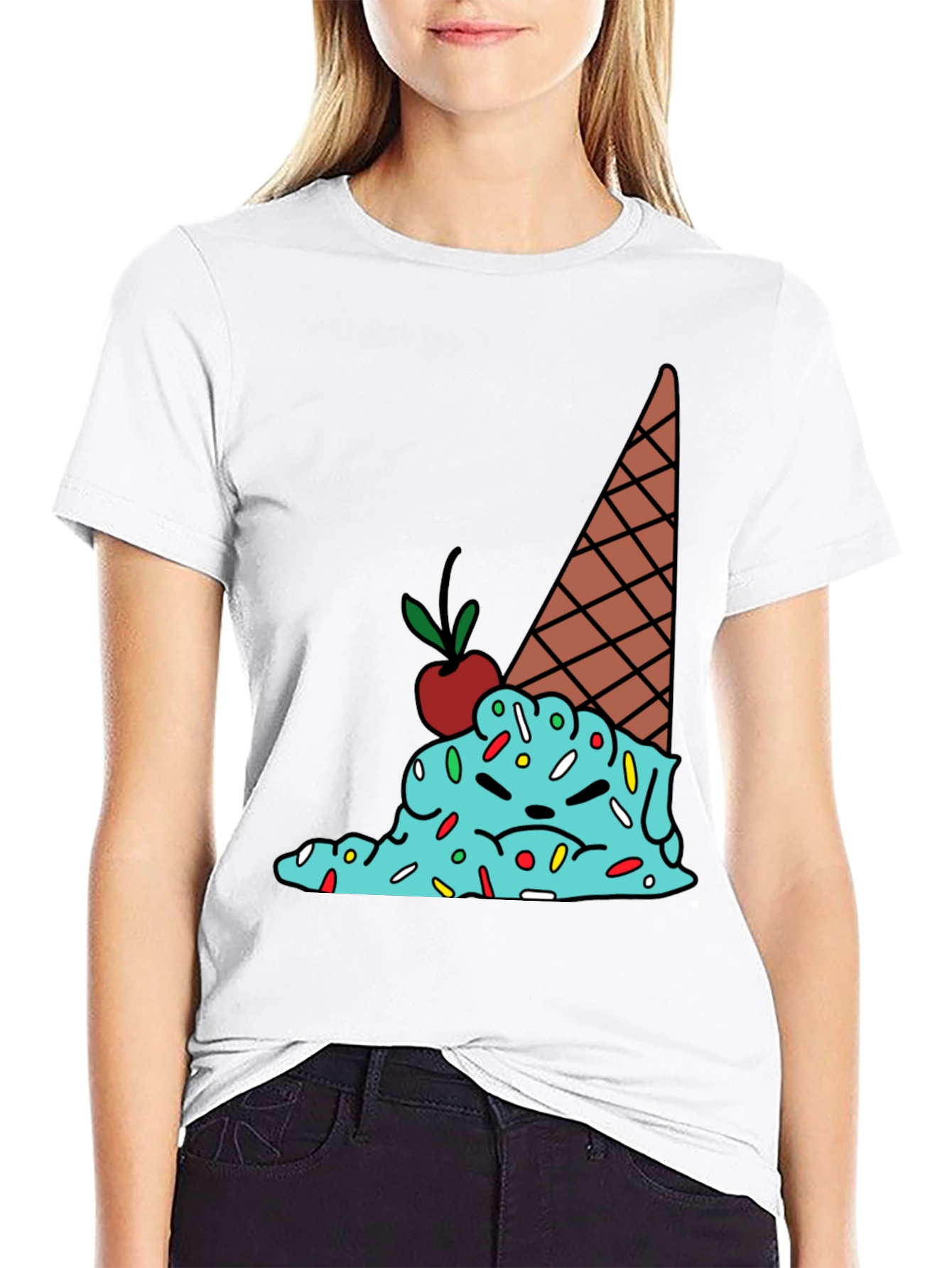 Melting Ice Cream Graphic Tee - Funny T-Shirt