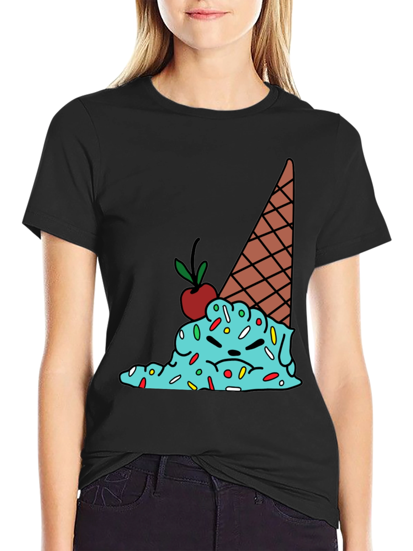 Melting Ice Cream Graphic Tee - Funny T-Shirt