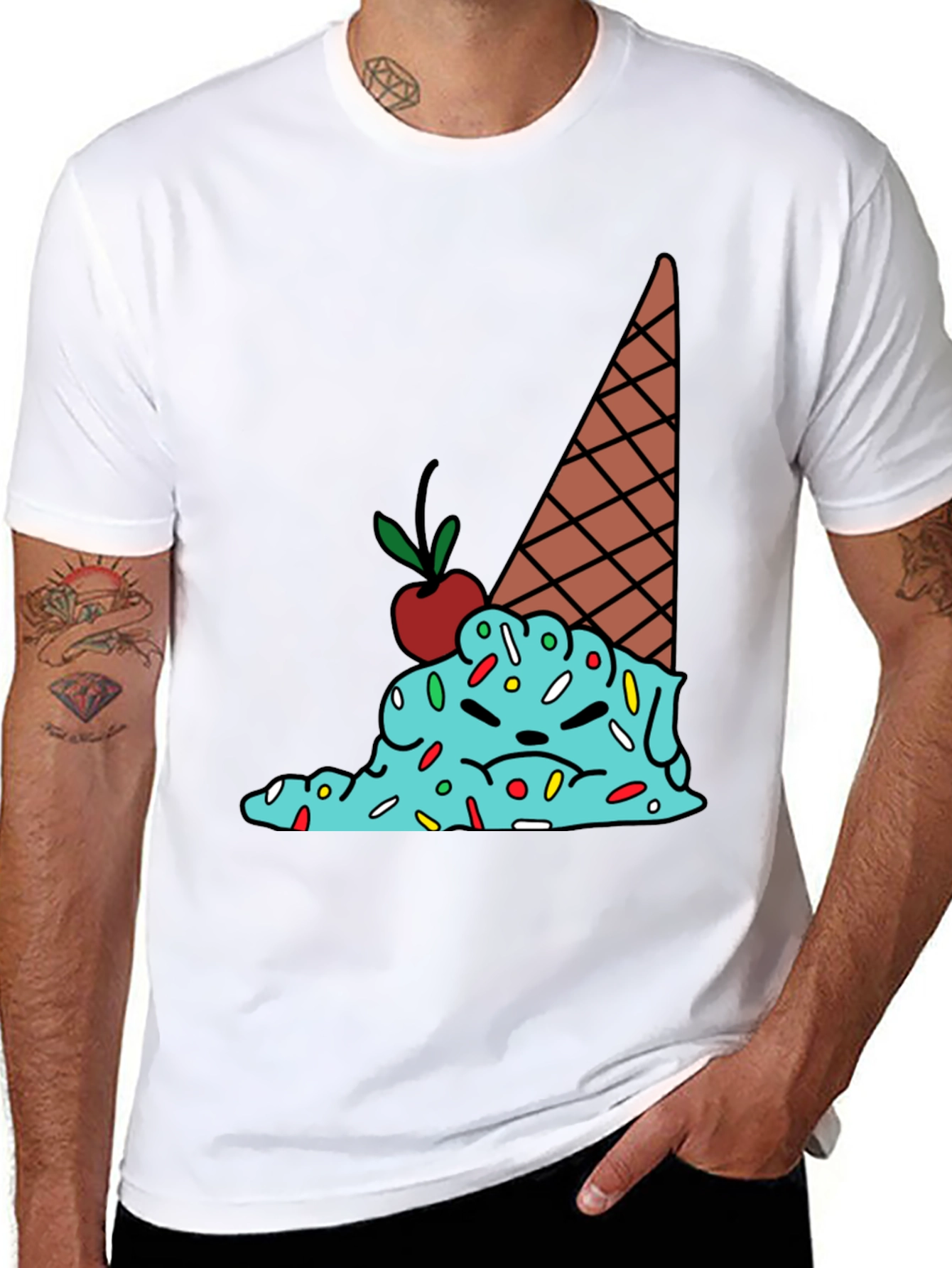 Melting Ice Cream Graphic Tee - Funny T-Shirt