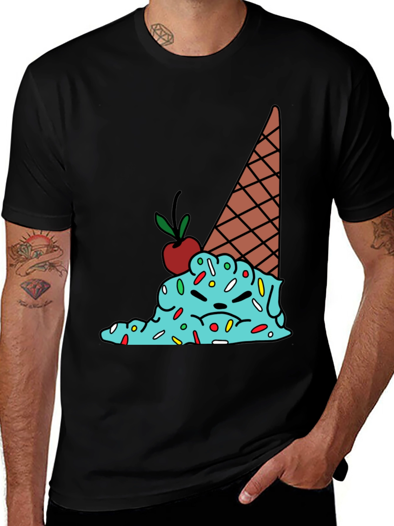 Melting Ice Cream Graphic Tee - Funny T-Shirt