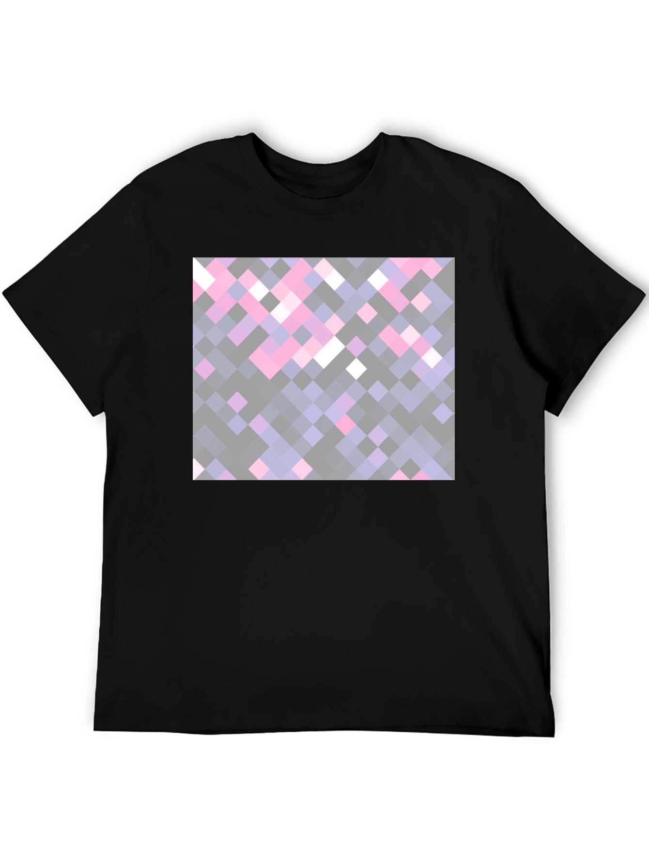 Pixelated Squares Black Tee