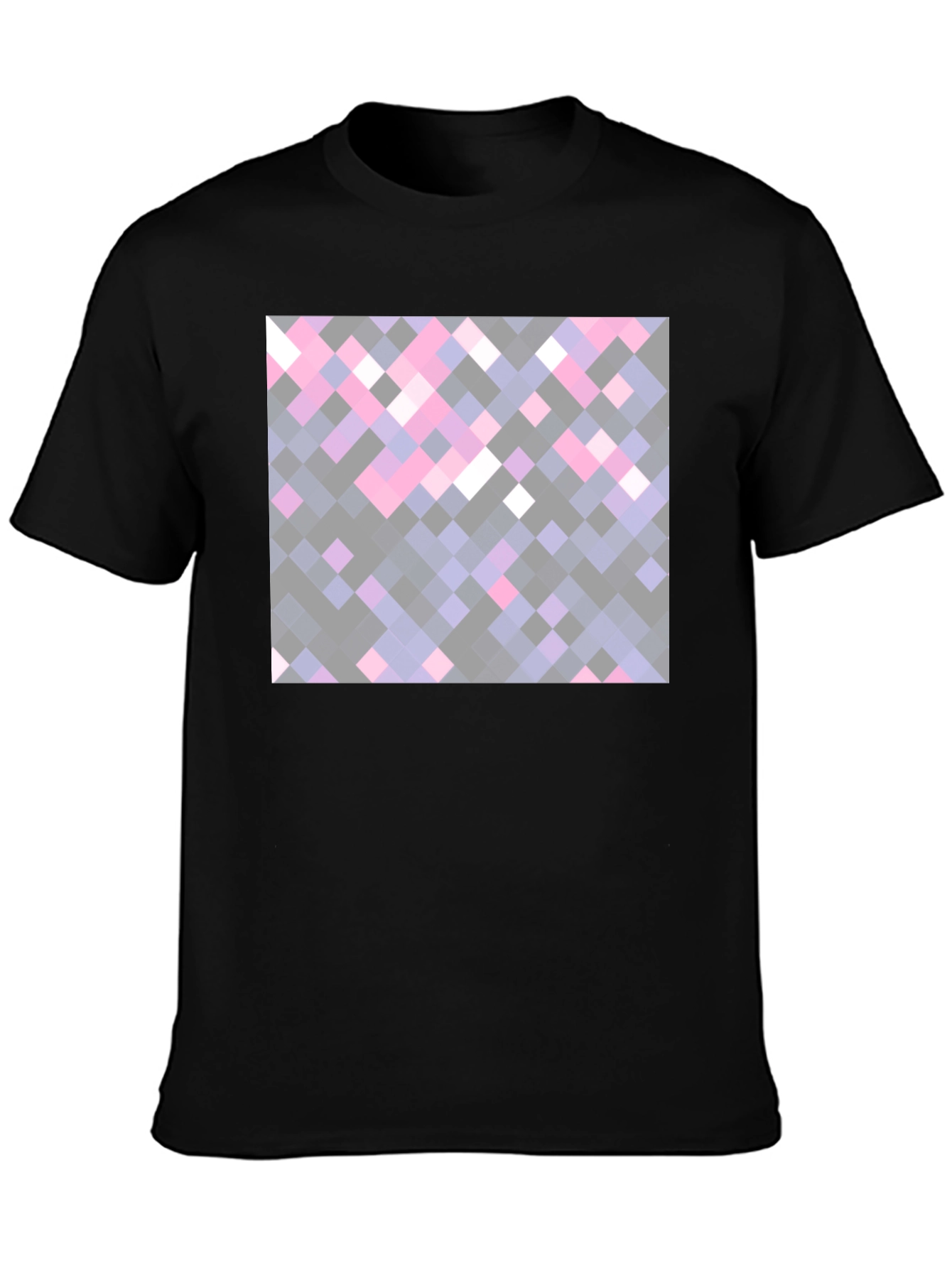 Pixelated Squares Black Tee