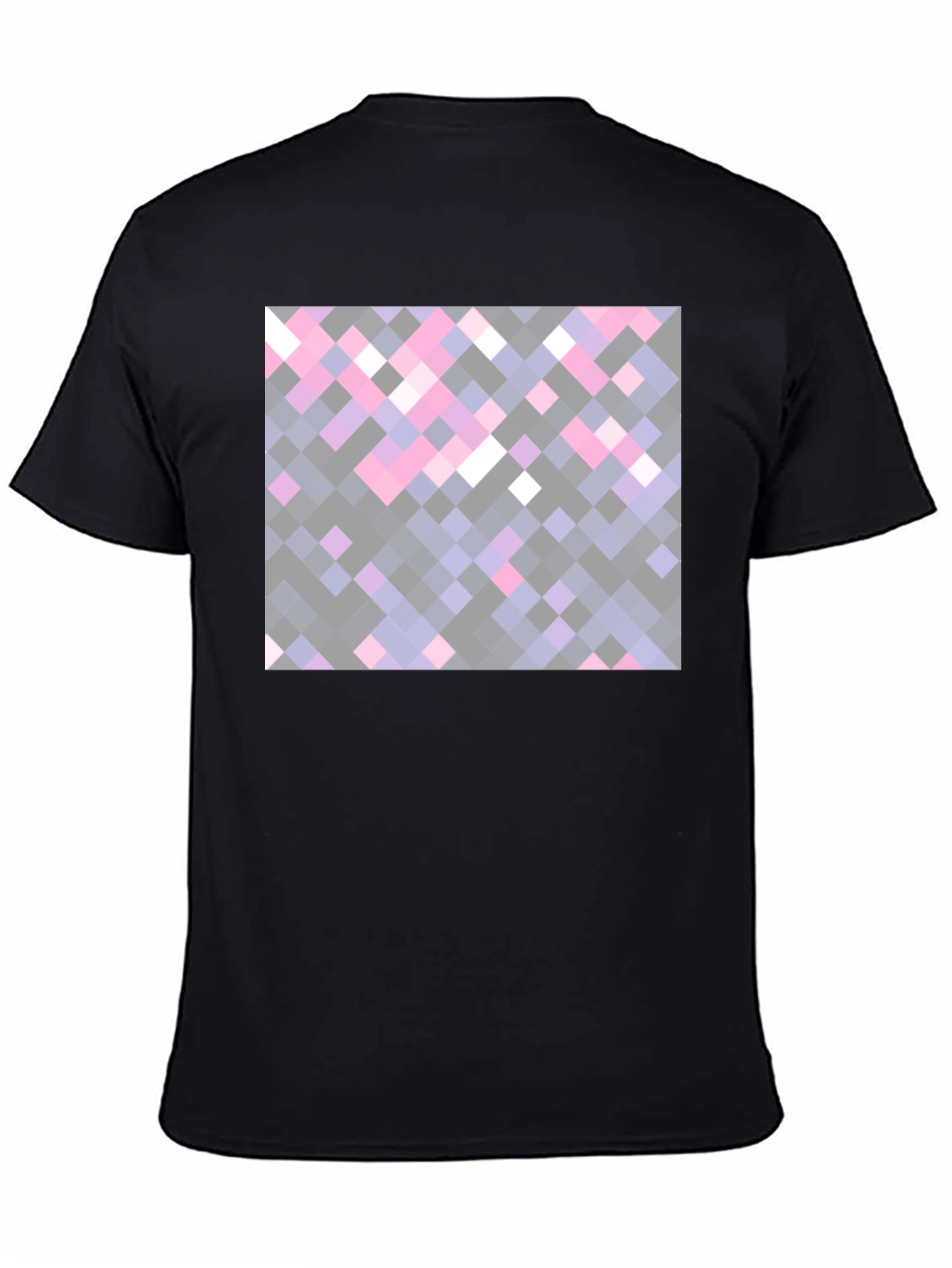 Pixelated Squares Black Tee
