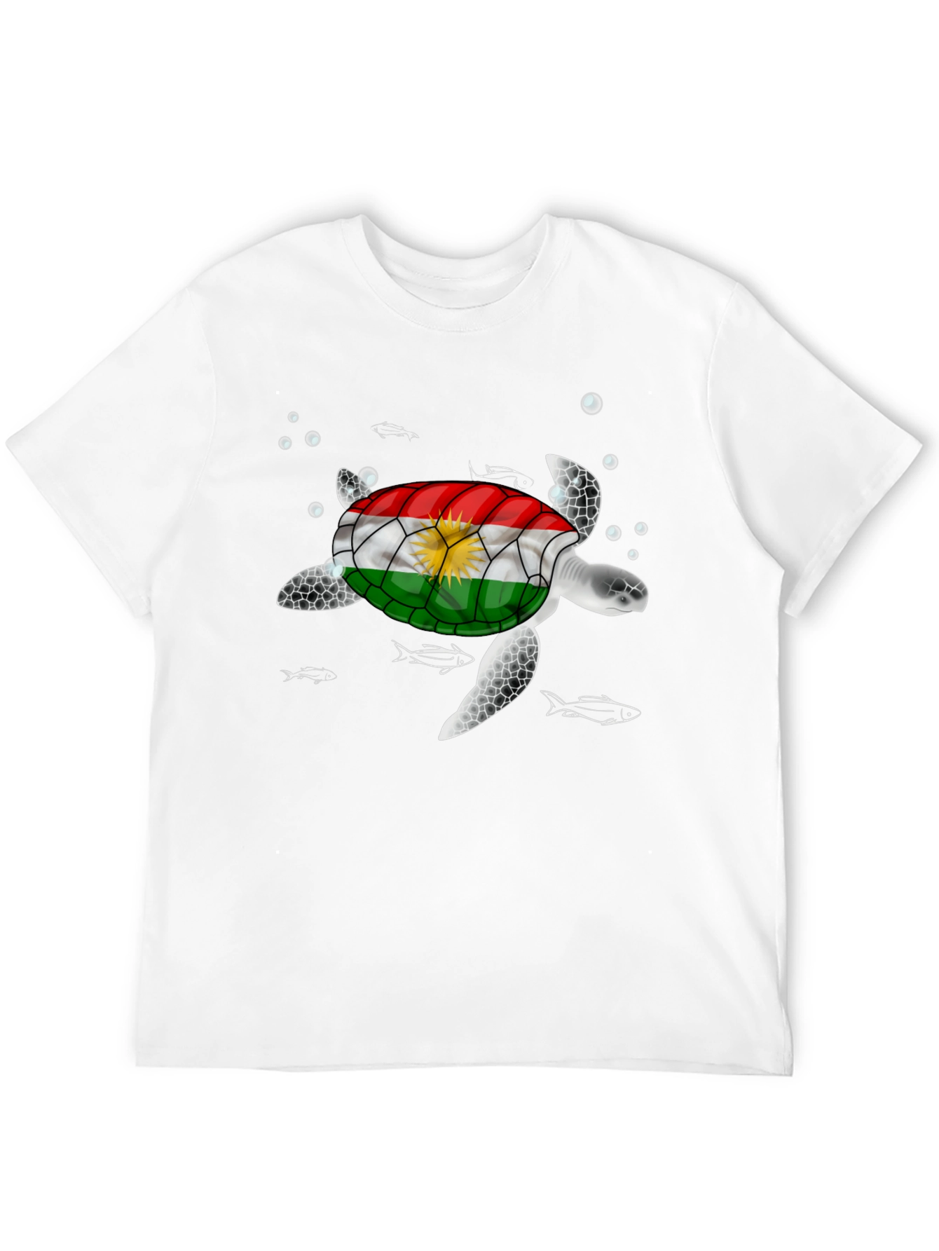 Kurdish Flag Turtle Graphic T-Shirt