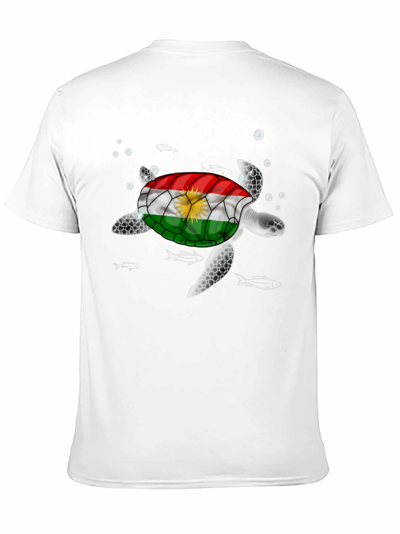 Kurdish Flag Turtle Graphic T-Shirt