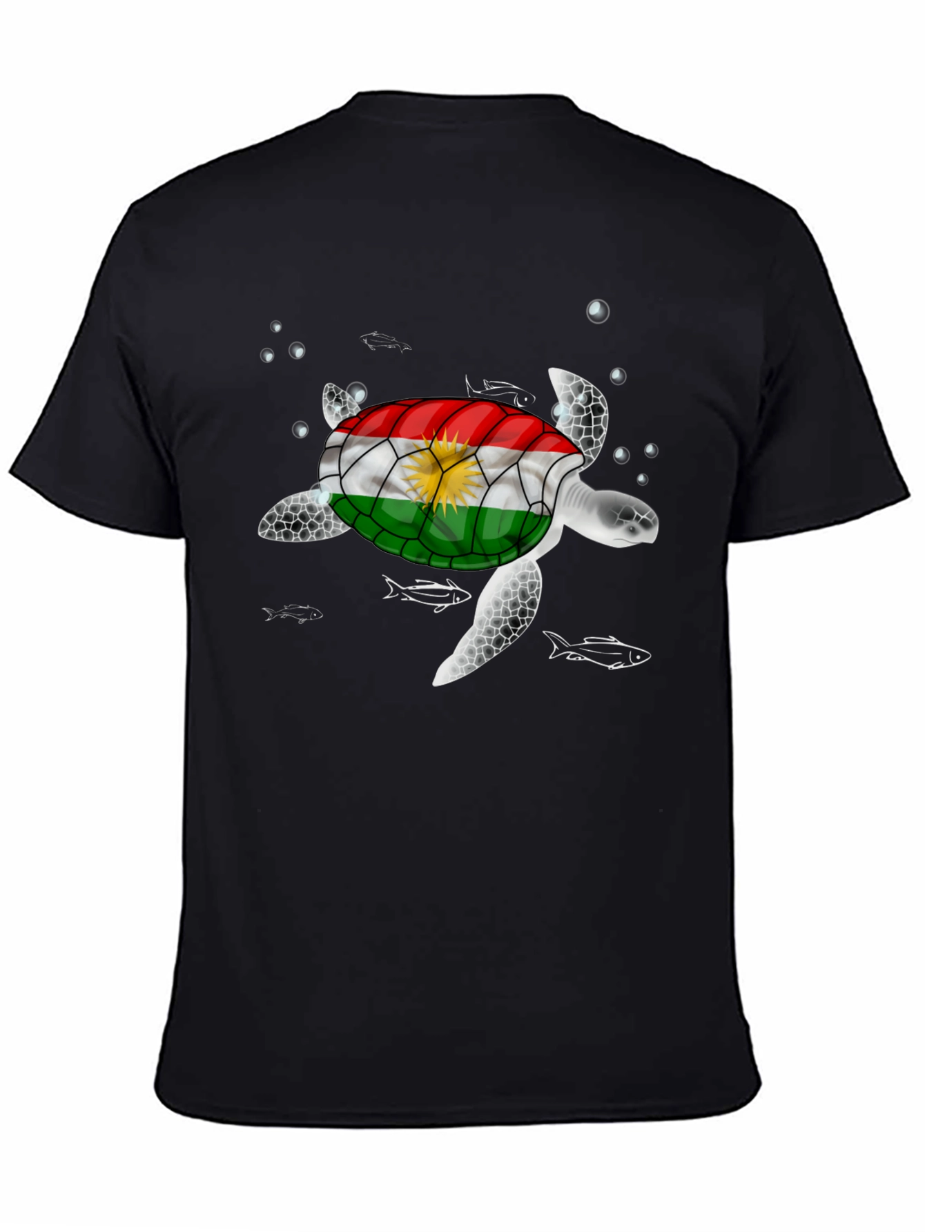 Kurdish Flag Turtle Graphic T-Shirt