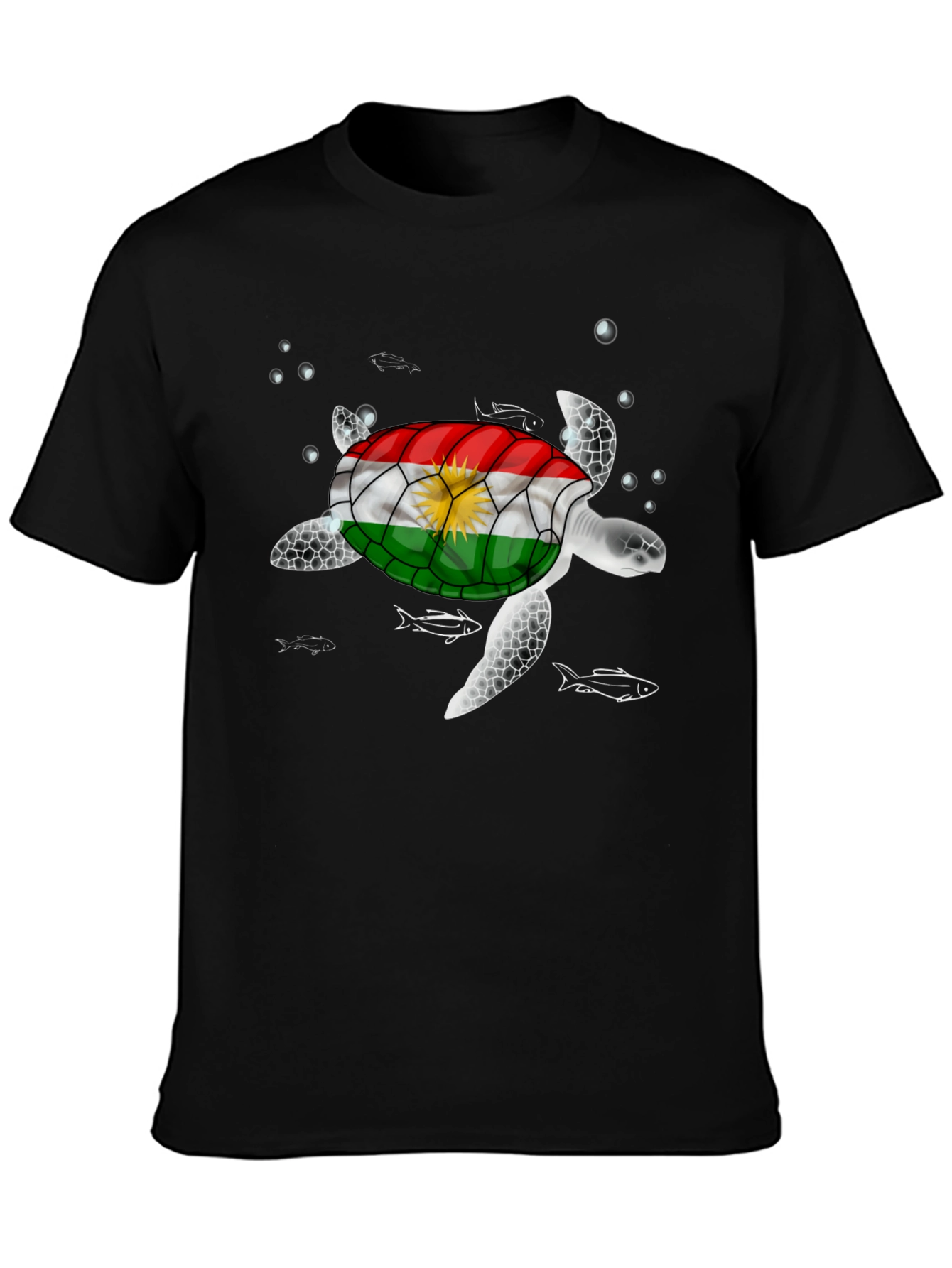 Kurdish Flag Turtle Graphic T-Shirt