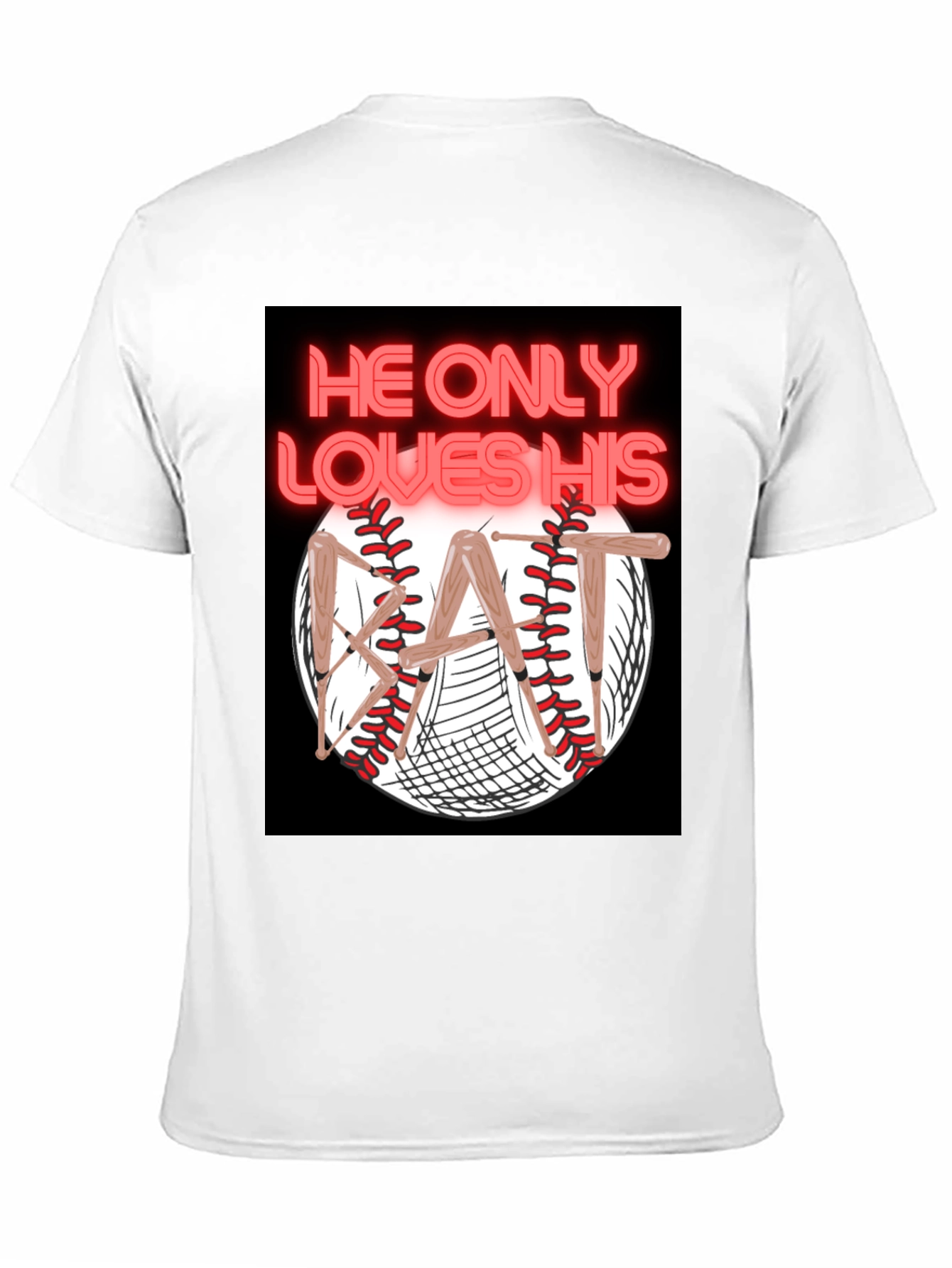 He Only Loves His Bat T-Shirt Baseball Graphic Tee