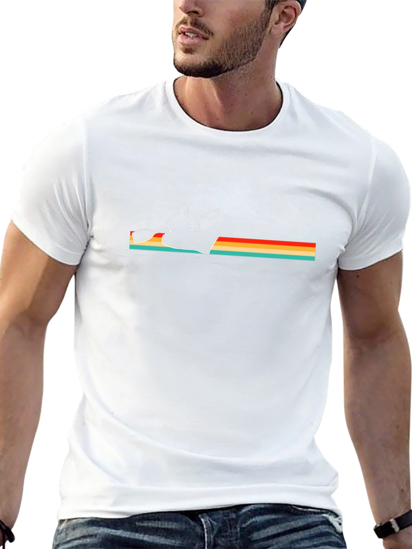 Retro Kayak Silhouette Graphic T-Shirt