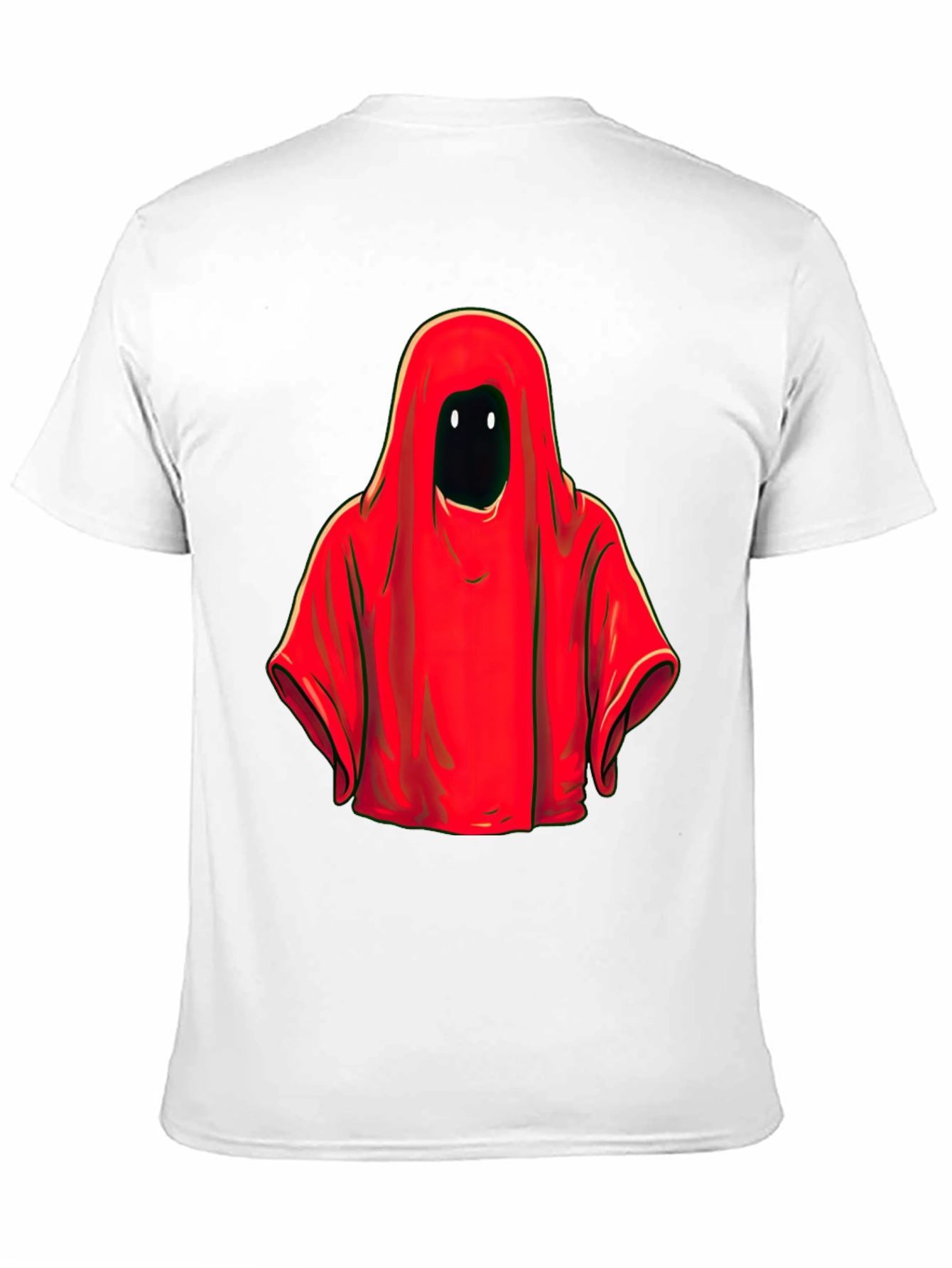 Red Hooded Figure Graphic Tee - Unisex Black T-Shirt