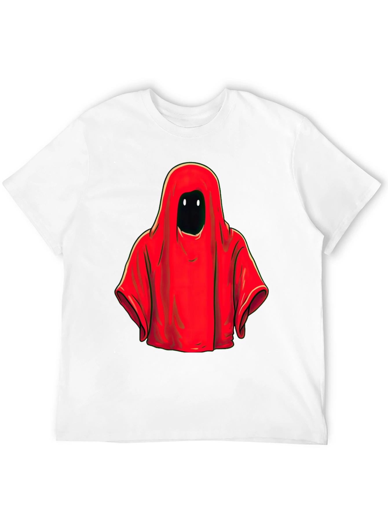Red Hooded Figure Graphic Tee - Unisex Black T-Shirt