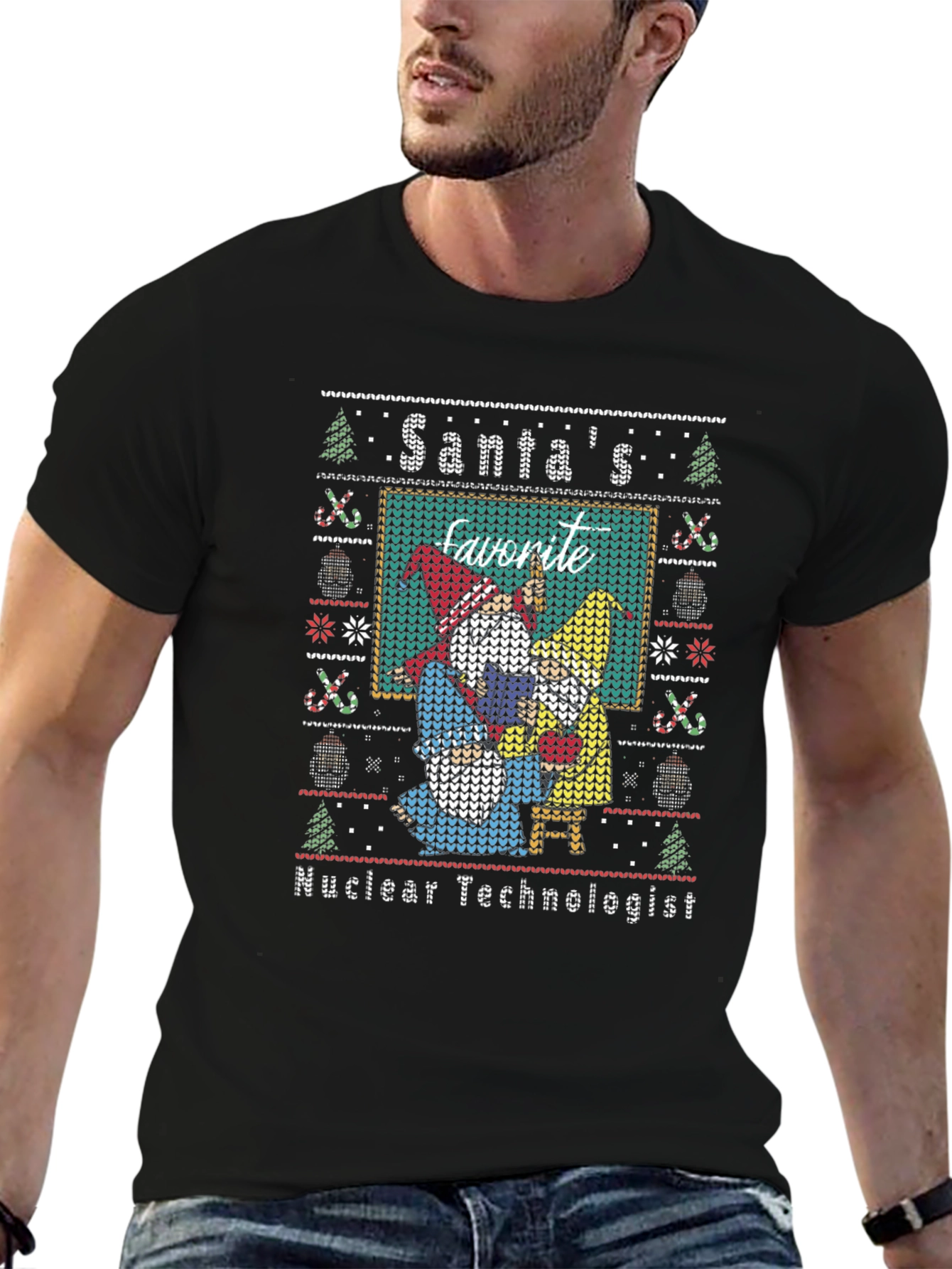 Santas Favorite Nuclear Technologist Ugly Christmas T-Shirt