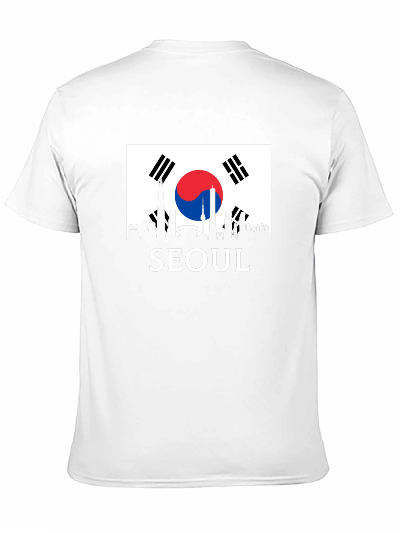 Seoul Skyline T-Shirt - Korea Flag Design