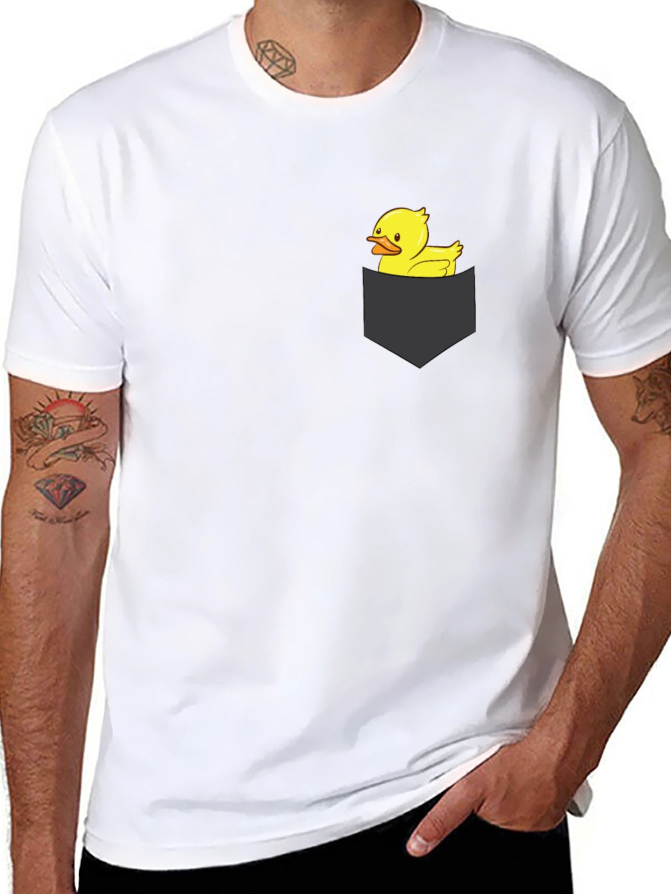 Duck in Pocket Tee - Novelty Graphic T-Shirt