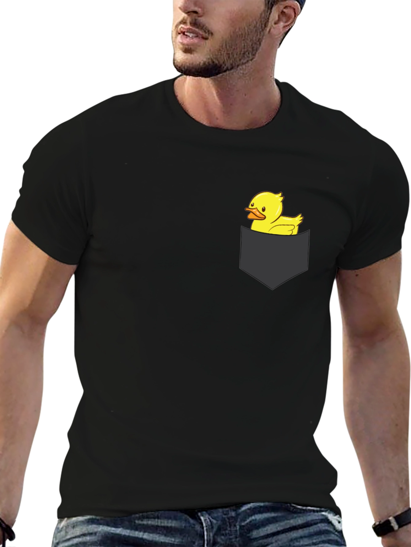 Duck in Pocket Tee - Novelty Graphic T-Shirt