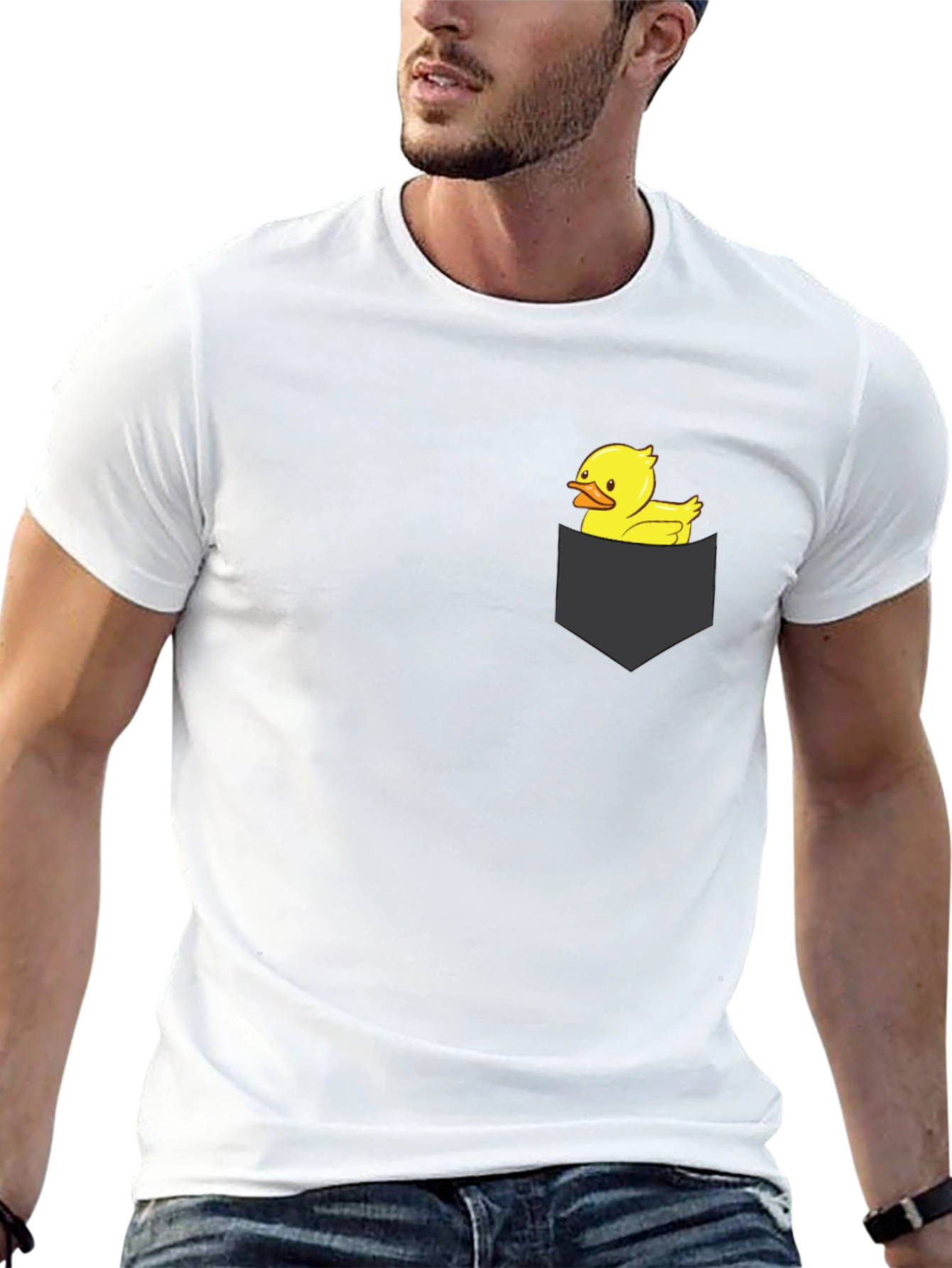 Duck in Pocket Tee - Novelty Graphic T-Shirt