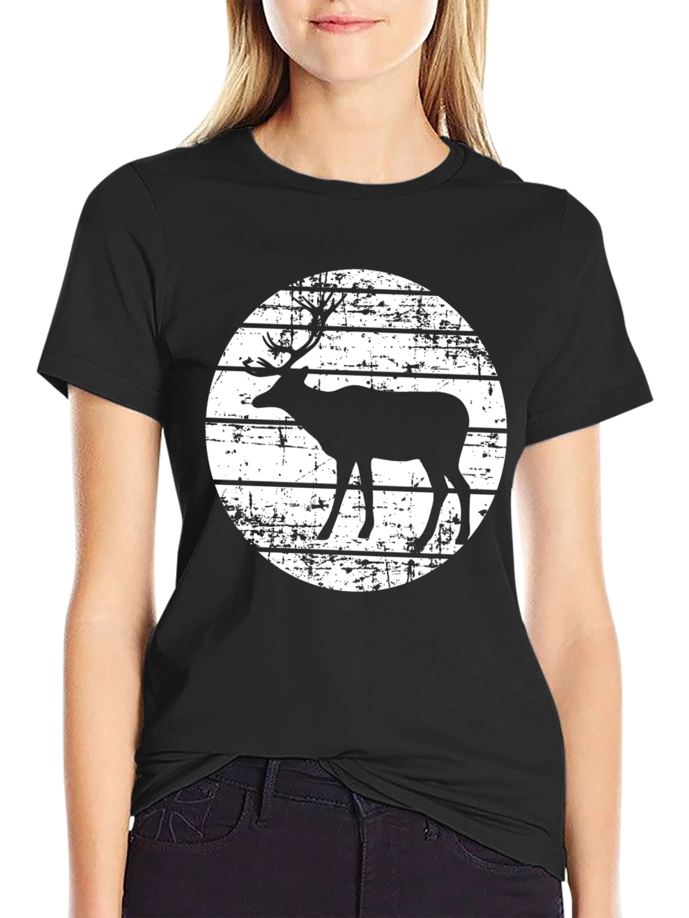 Deer Silhouette Graphic T-Shirt