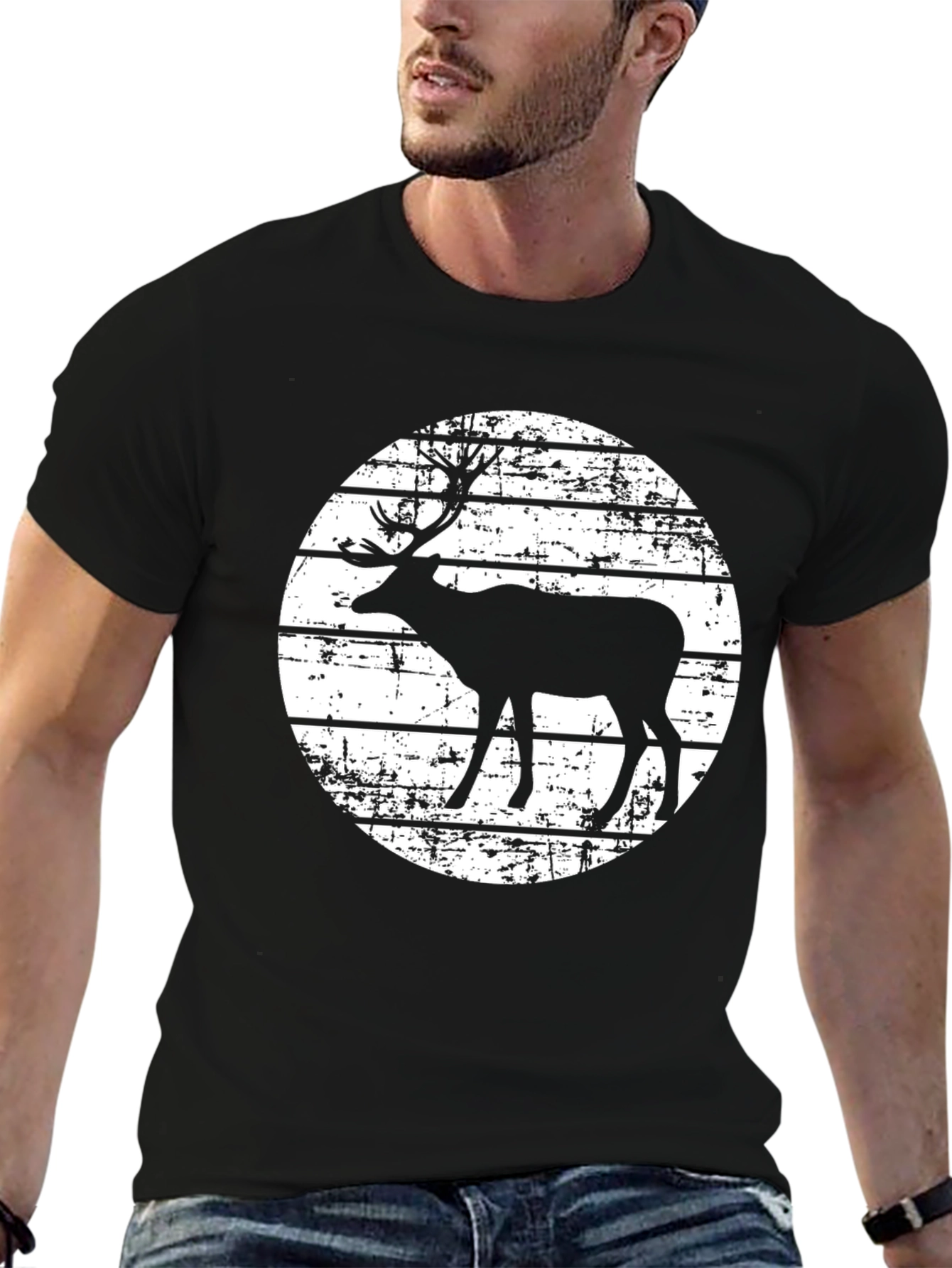 Deer Silhouette Graphic T-Shirt