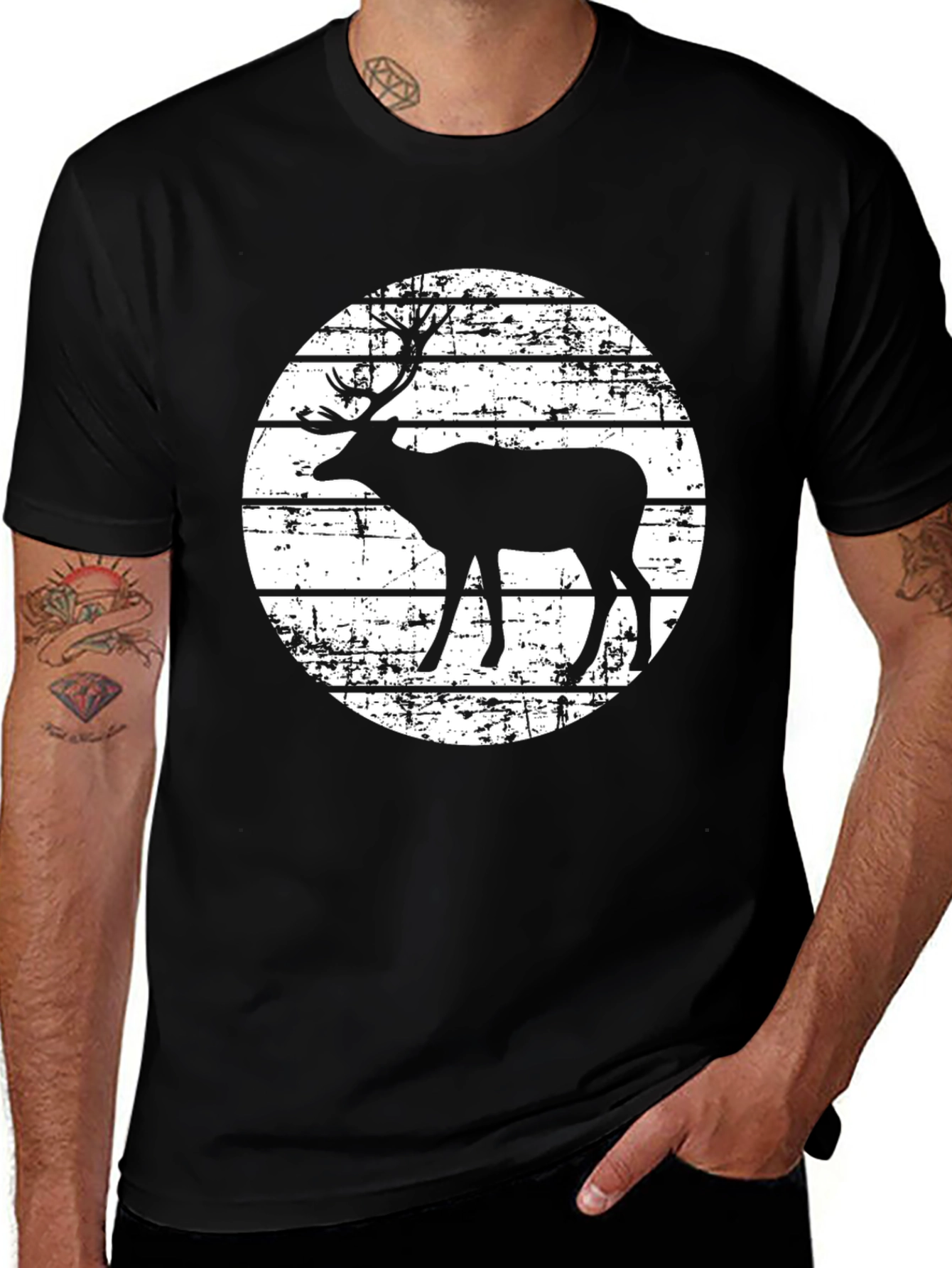 Deer Silhouette Graphic T-Shirt