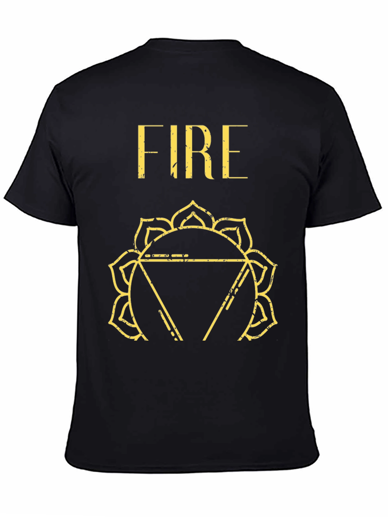 Fire Chakra Graphic Tee - Black Cotton T-Shirt