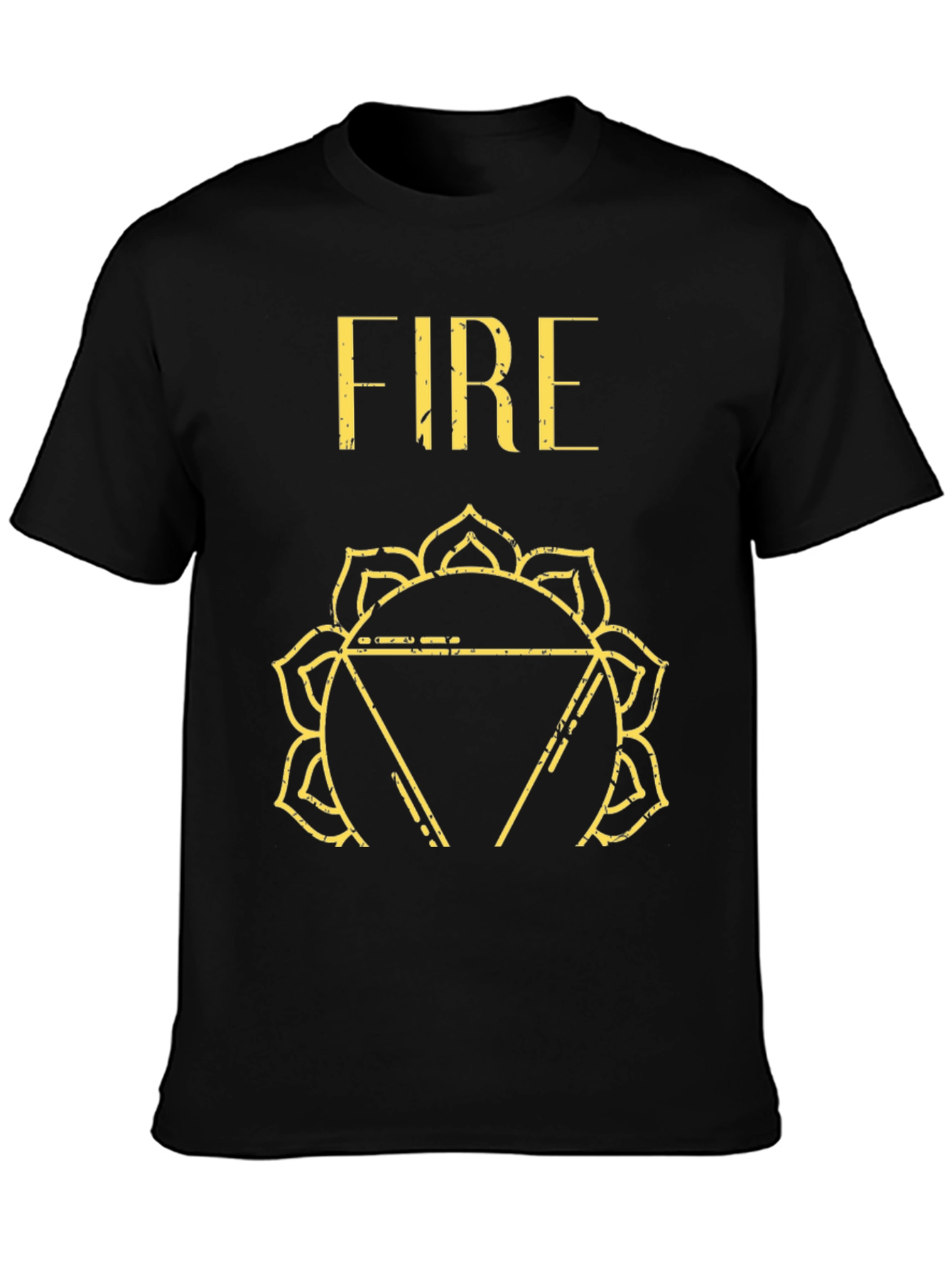 Fire Chakra Graphic Tee - Black Cotton T-Shirt