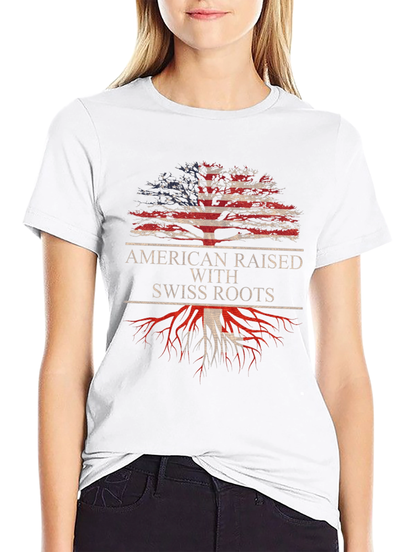 American Raised with Swiss Roots Tee