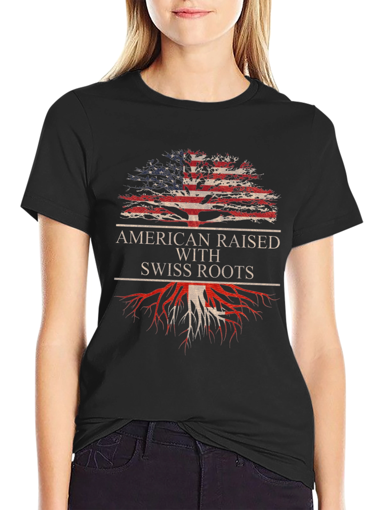 American Raised with Swiss Roots Tee