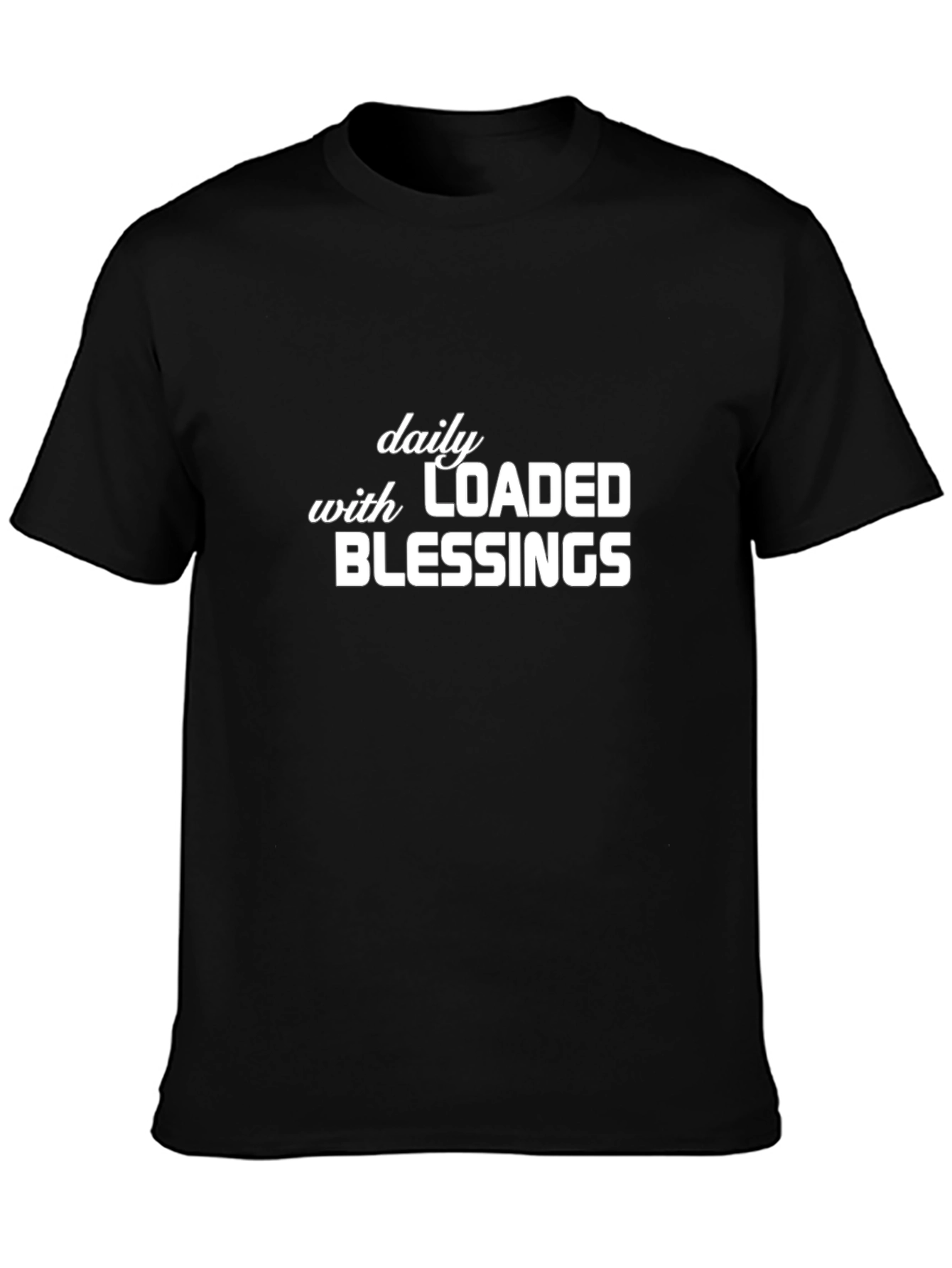 Daily Loaded Blessings Graphic Tee - Black