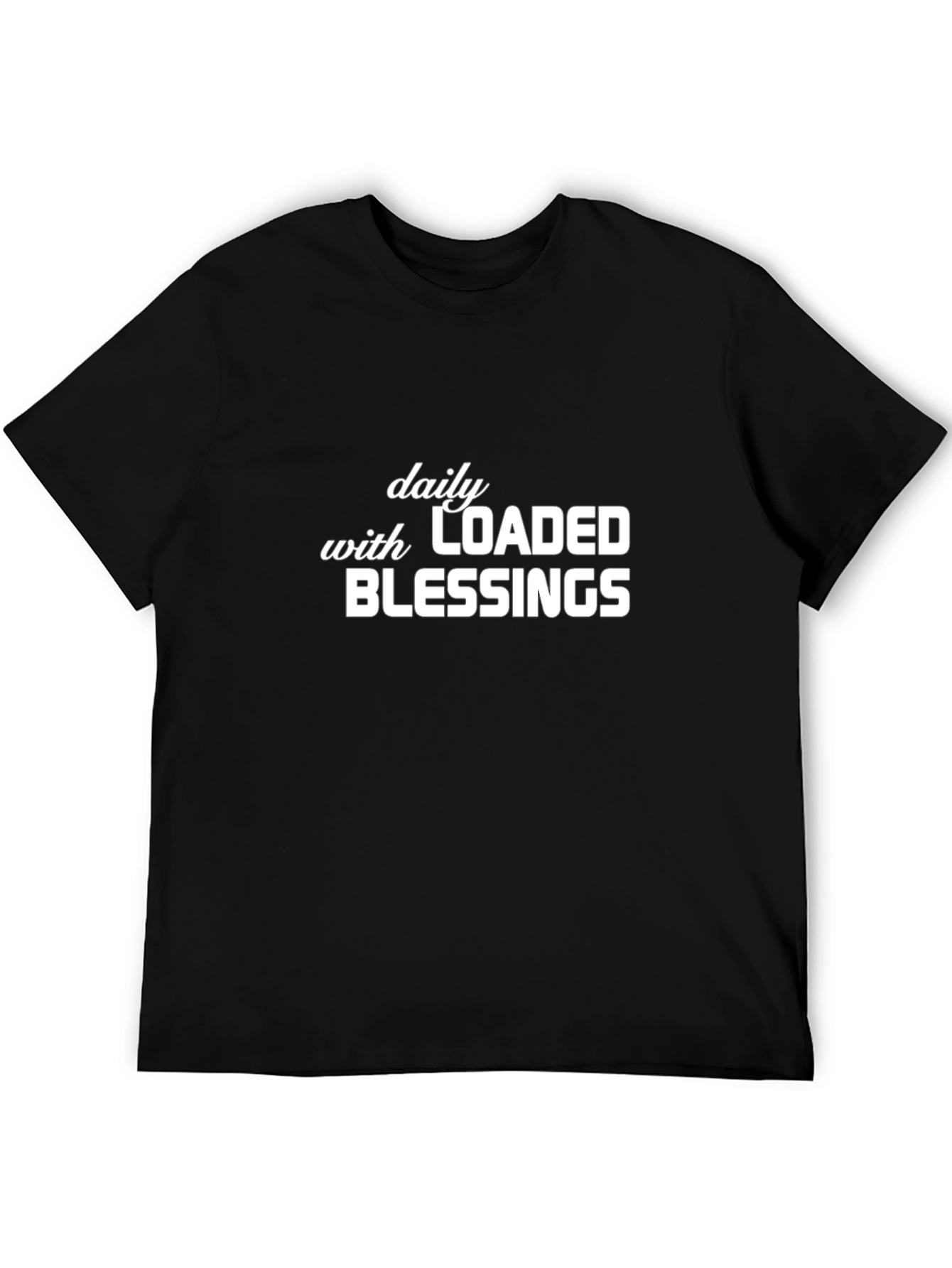 Daily Loaded Blessings Graphic Tee - Black