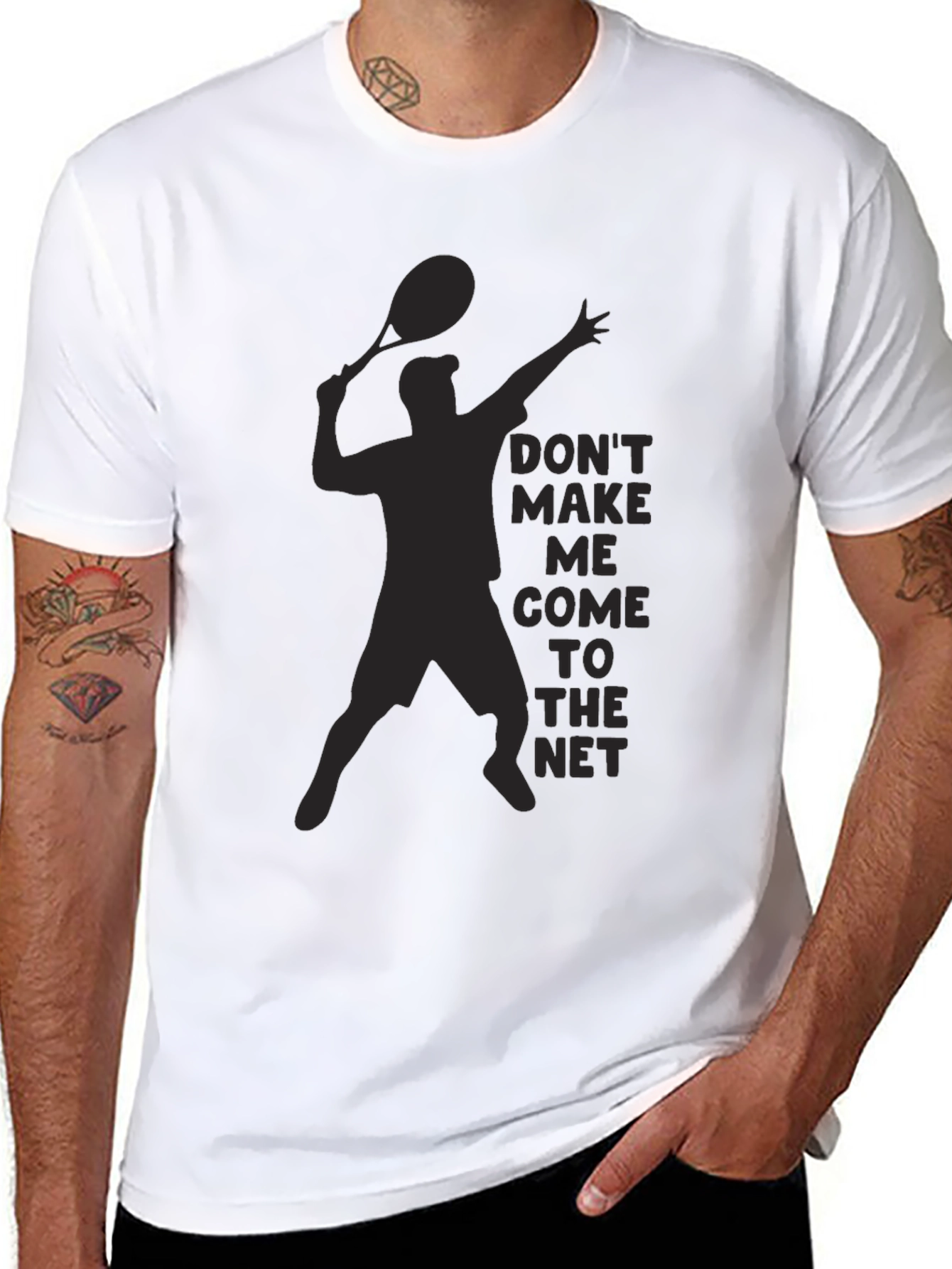 Tennis Player Silhouette Graphic T-Shirt