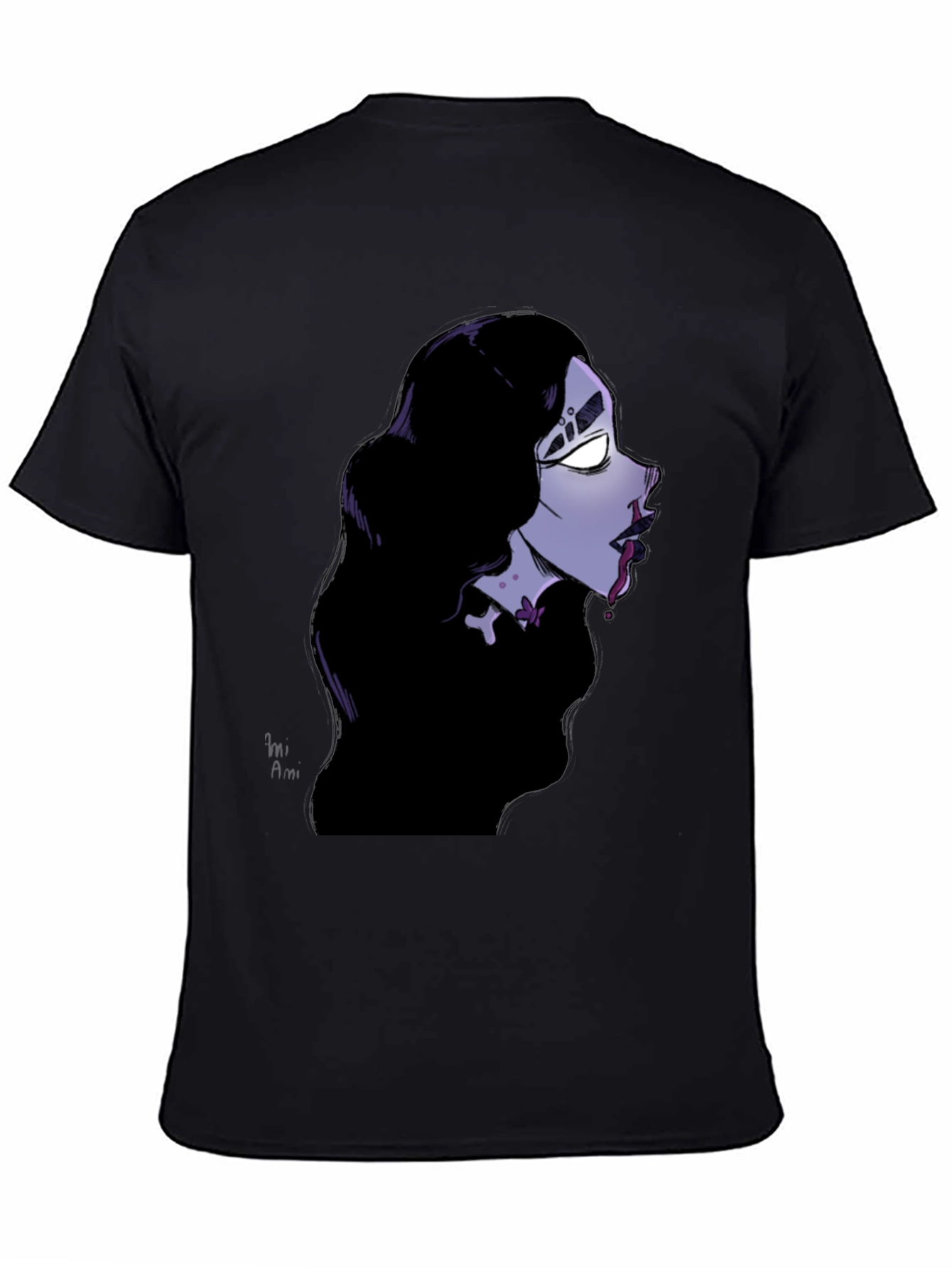 Gothic Vampire Graphic Tee - Unisex Black T-Shirt