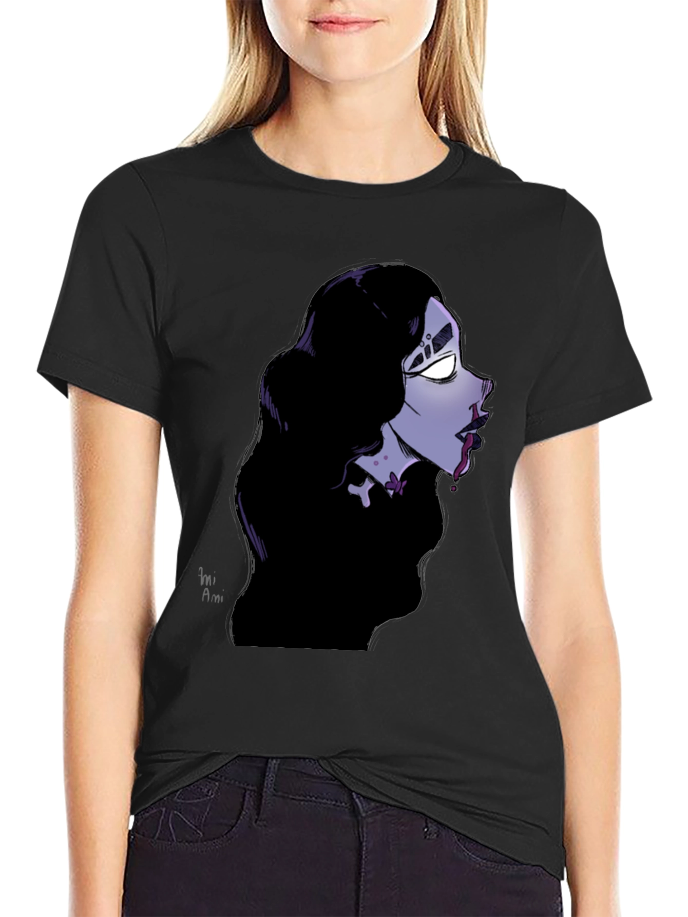 Gothic Vampire Graphic Tee - Unisex Black T-Shirt