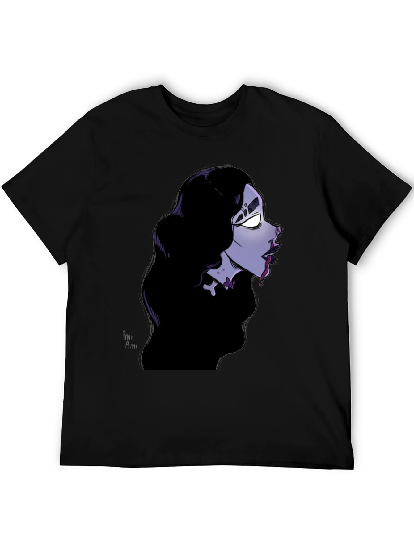 Gothic Vampire Graphic Tee - Unisex Black T-Shirt
