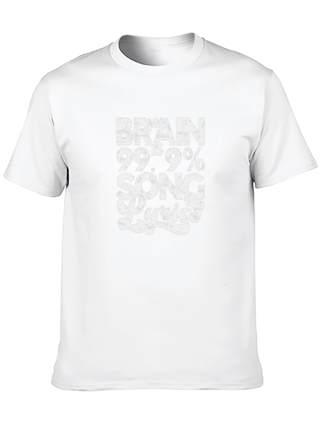 Brain is 99.9% Song Lyrics Black T-Shirt