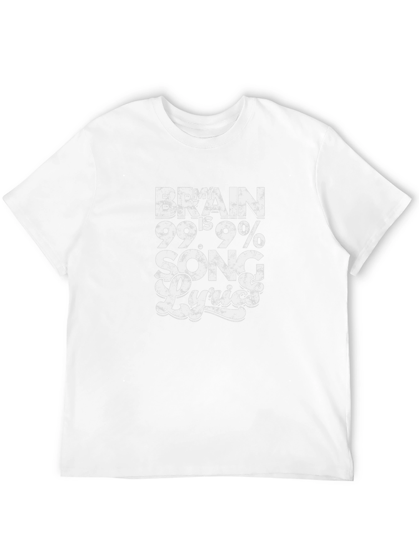 Brain is 99.9% Song Lyrics Black T-Shirt
