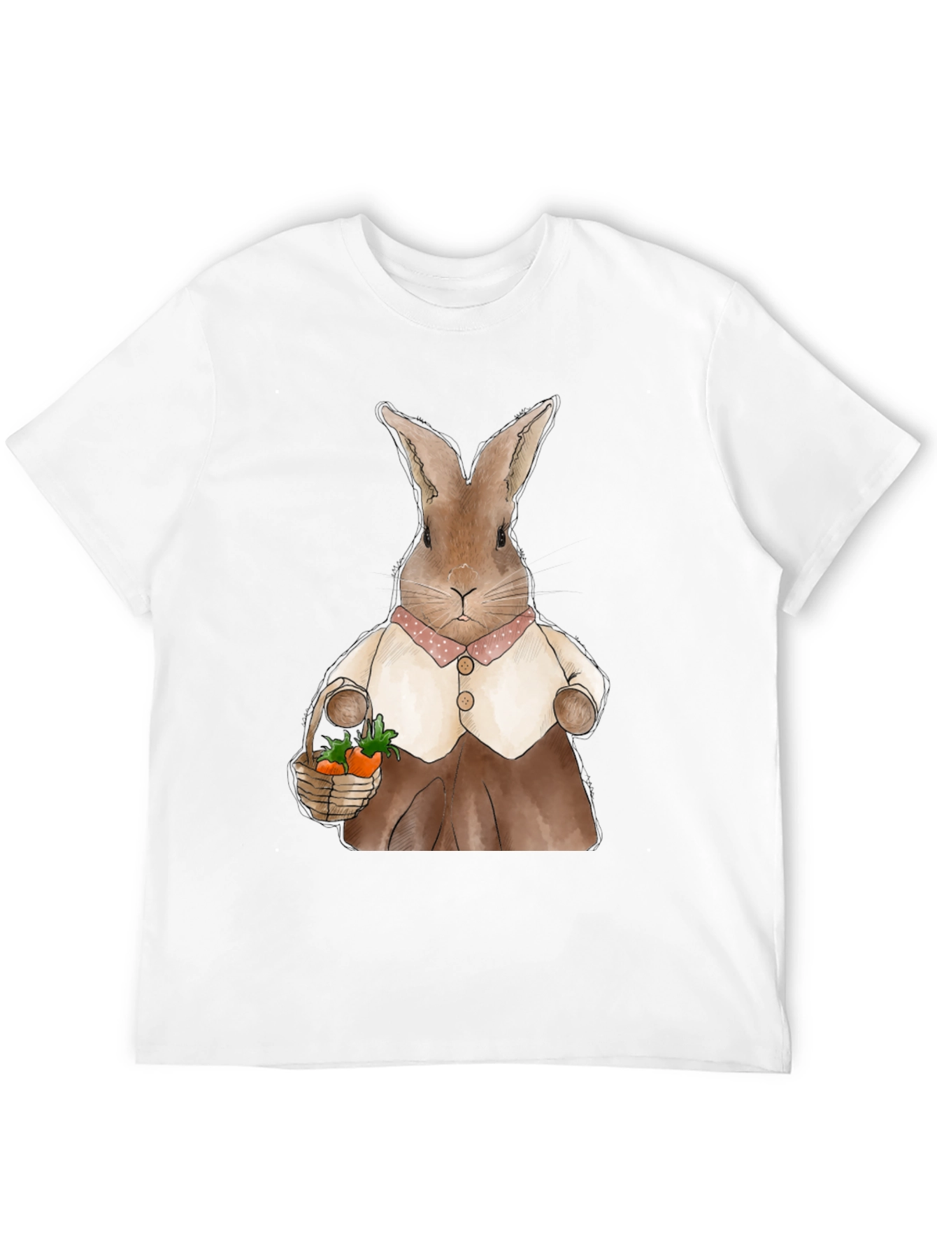 Cute Bunny Carrot Basket Graphic T-Shirt