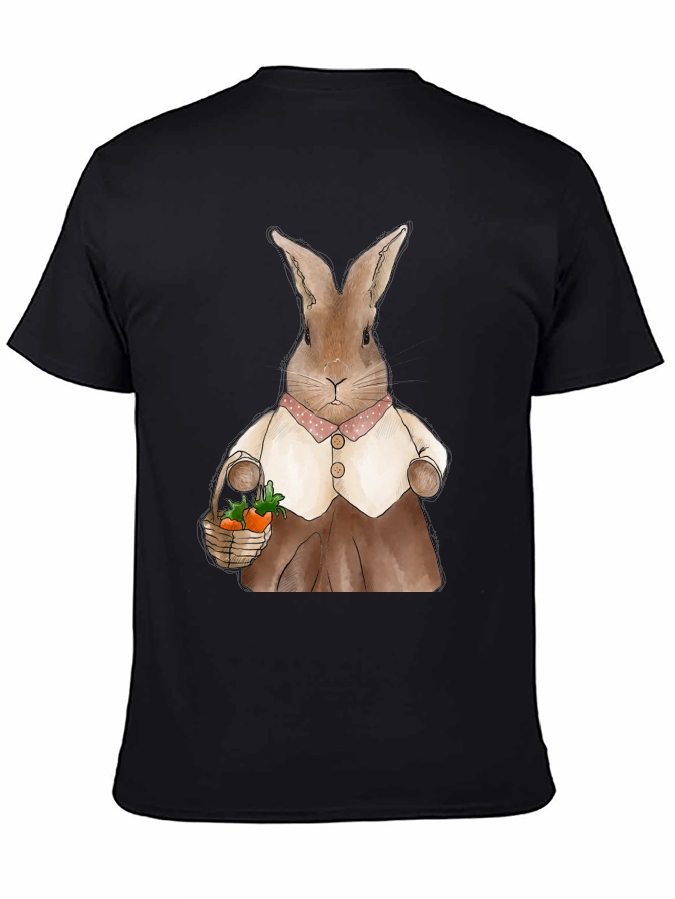 Cute Bunny Carrot Basket Graphic T-Shirt