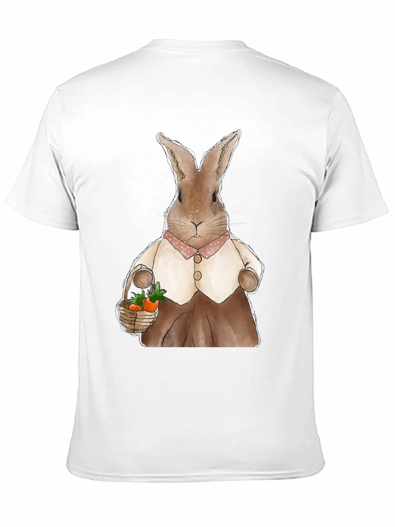 Cute Bunny Carrot Basket Graphic T-Shirt